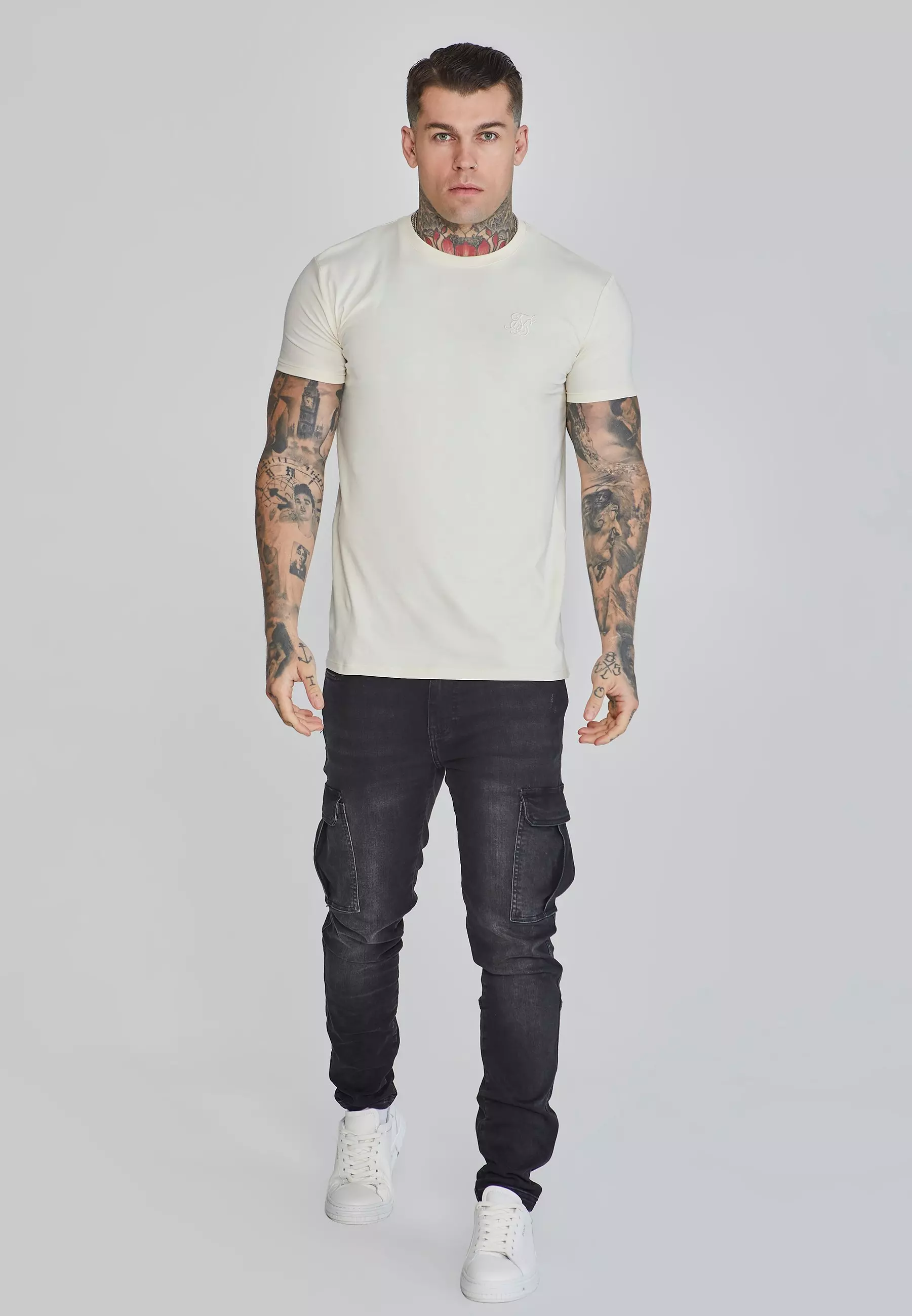 Ecru Muscle Fit T-Shirt alternative image