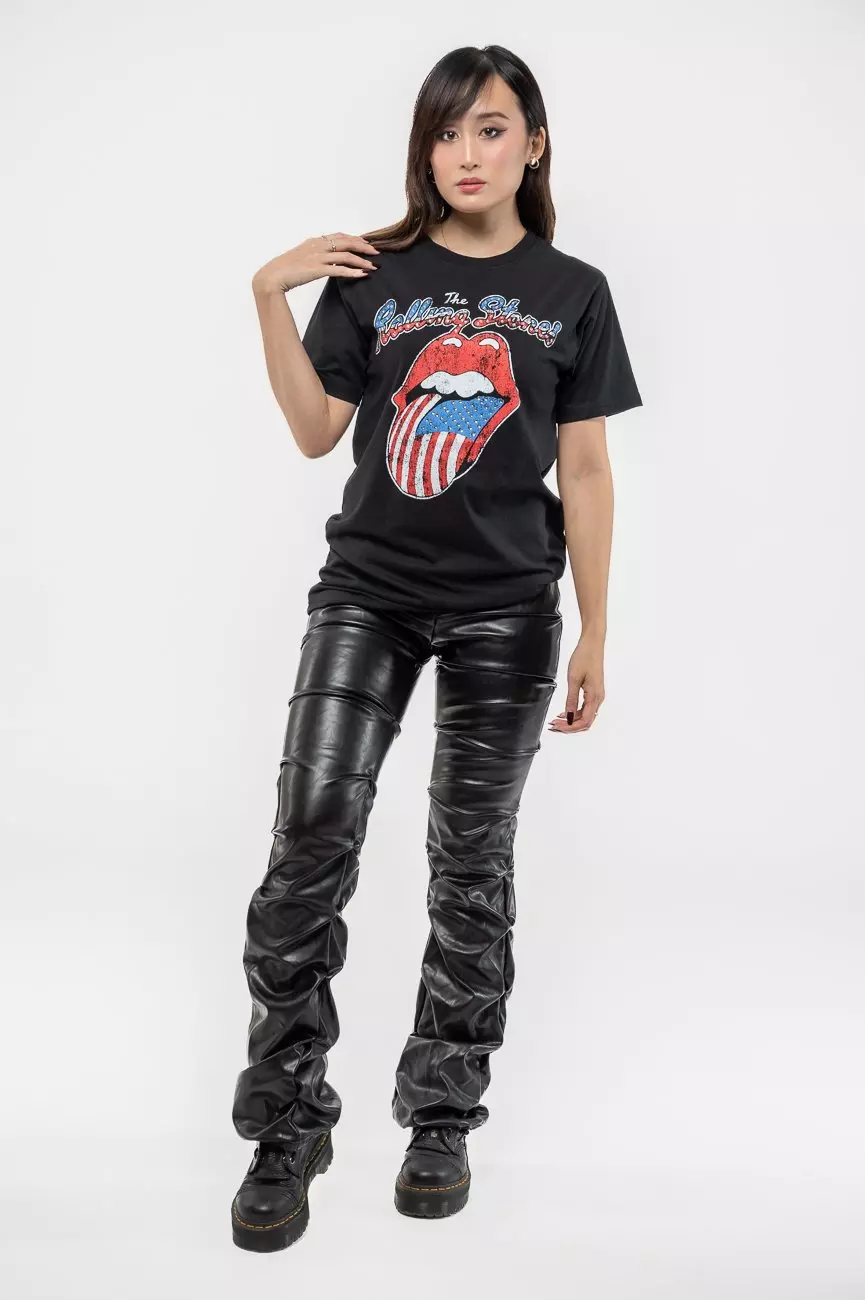 Black Diamante USA Tongue T Shirt alternative image
