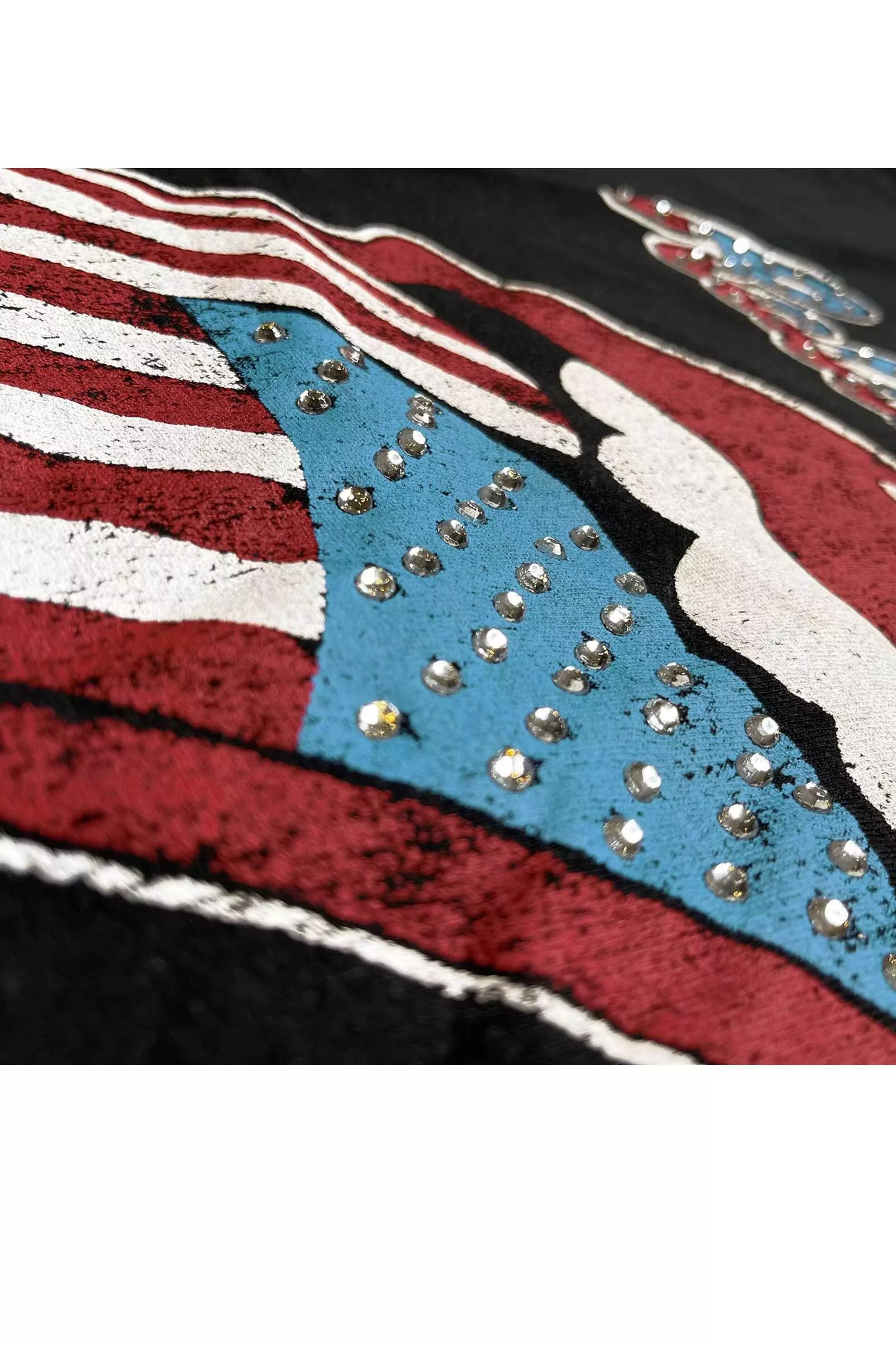 Black Diamante USA Tongue T Shirt alternative image