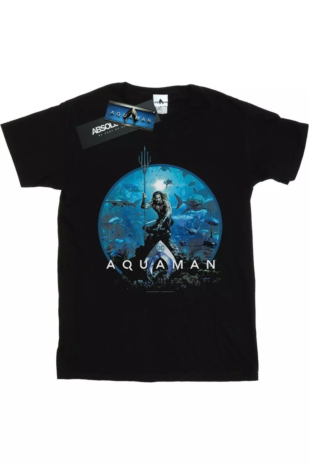 Black Aquaman Circle Poster T-Shirt alternative image