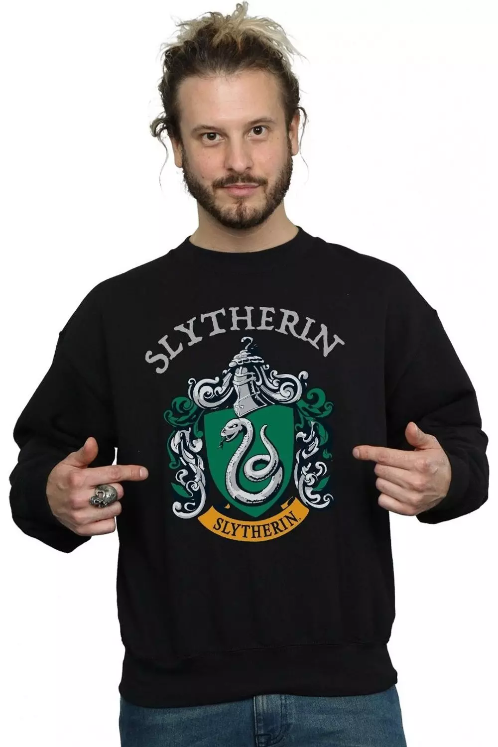 Black Slytherin Crest Sweatshirt alternative image