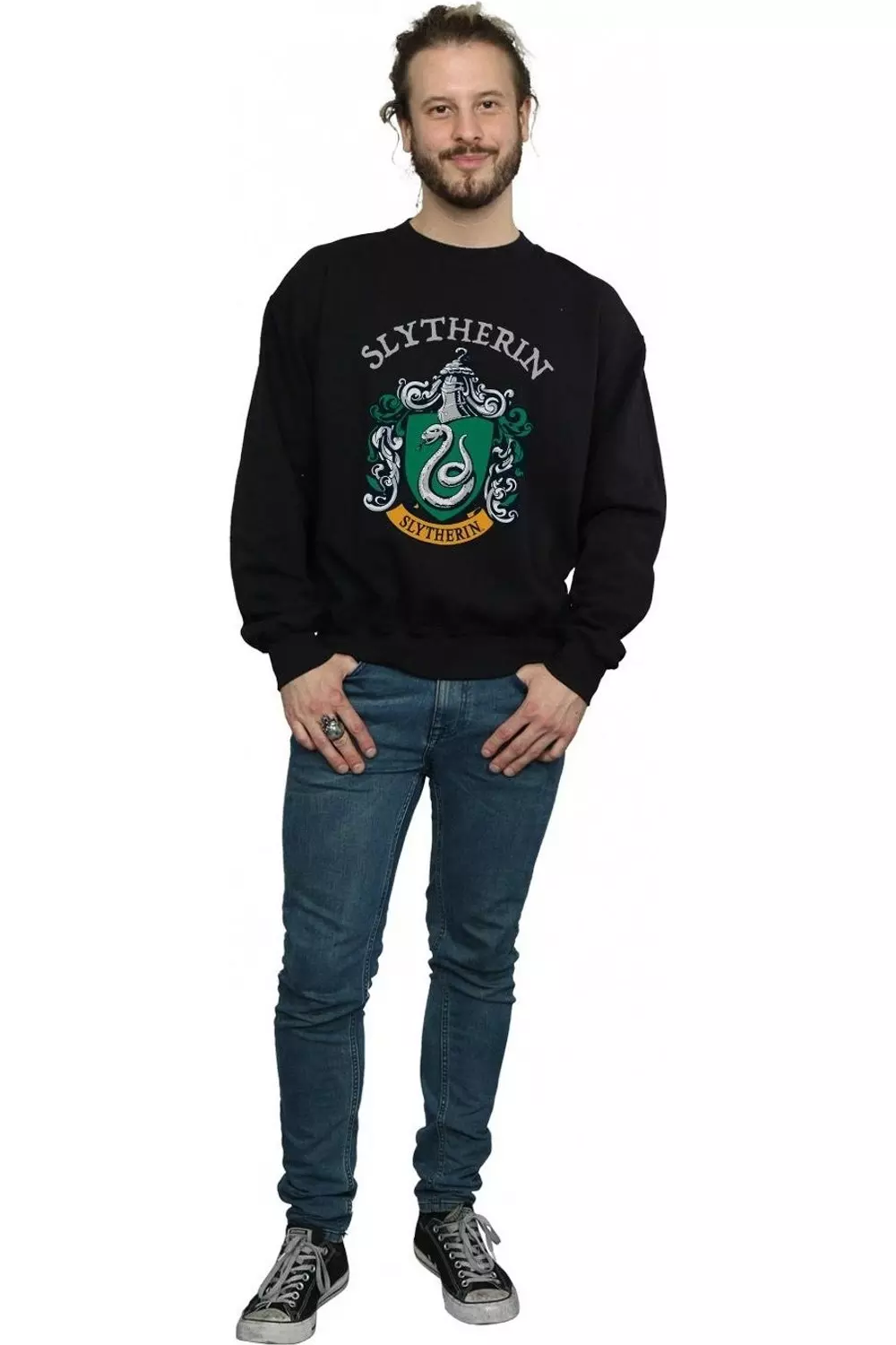 Black Slytherin Crest Sweatshirt alternative image