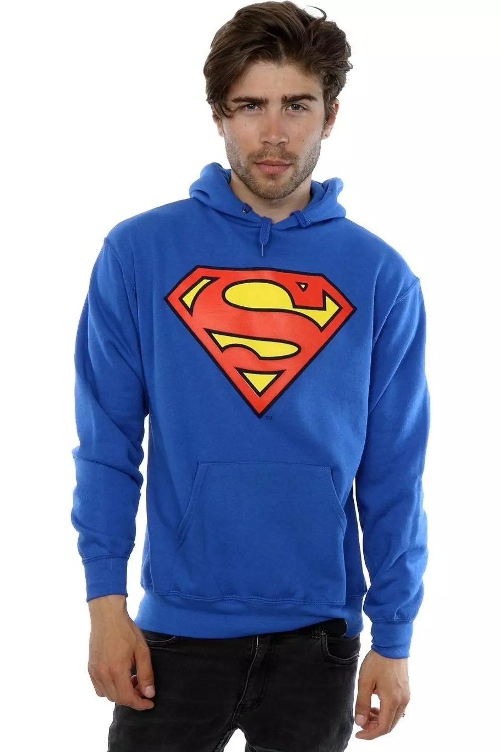 Blue Superman Logo Hoodie alternative image