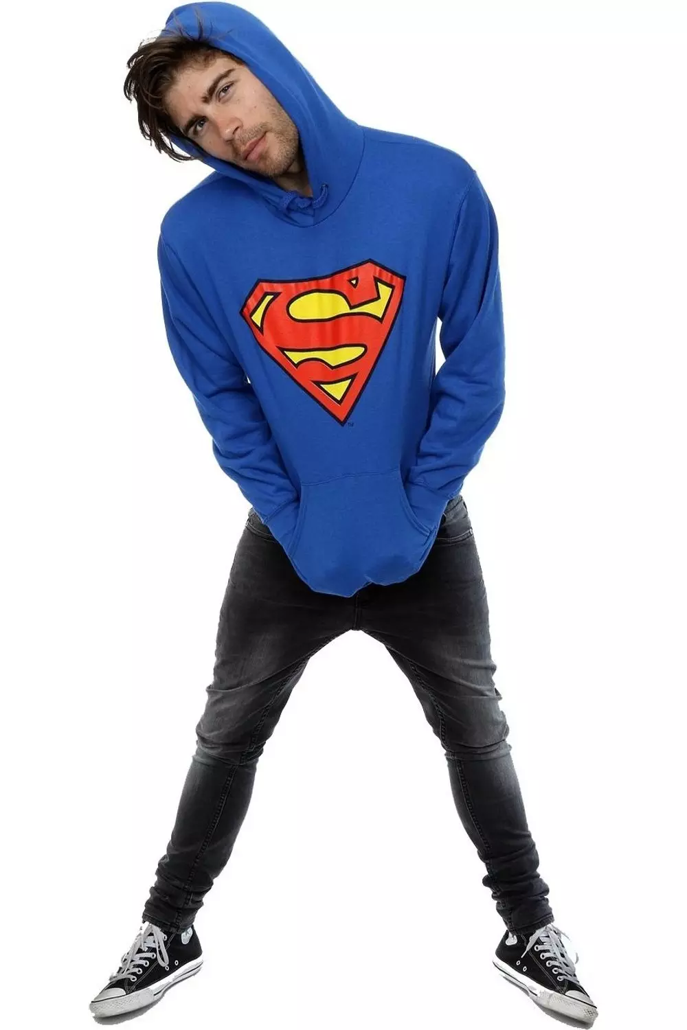 Blue Superman Logo Hoodie alternative image