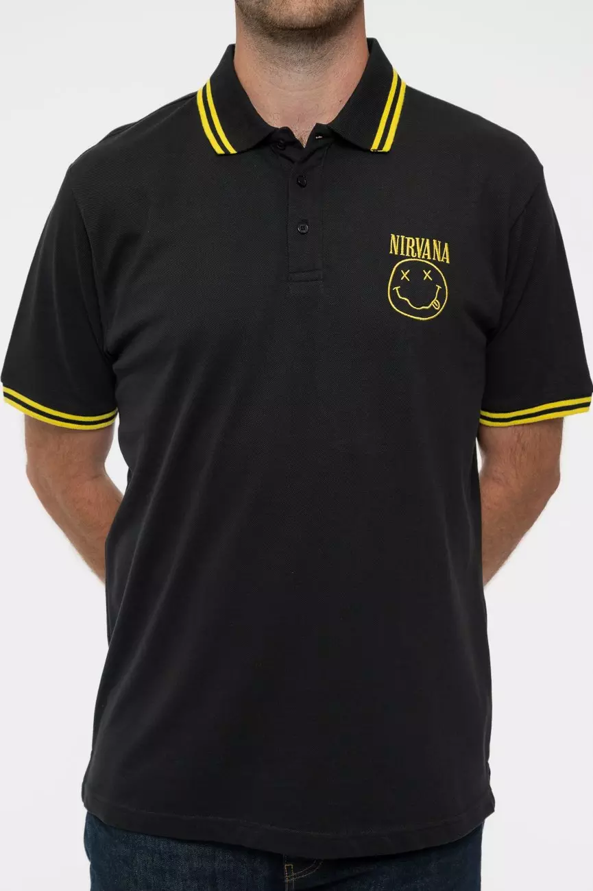 Black Grunge Smile Polo Shirt alternative image