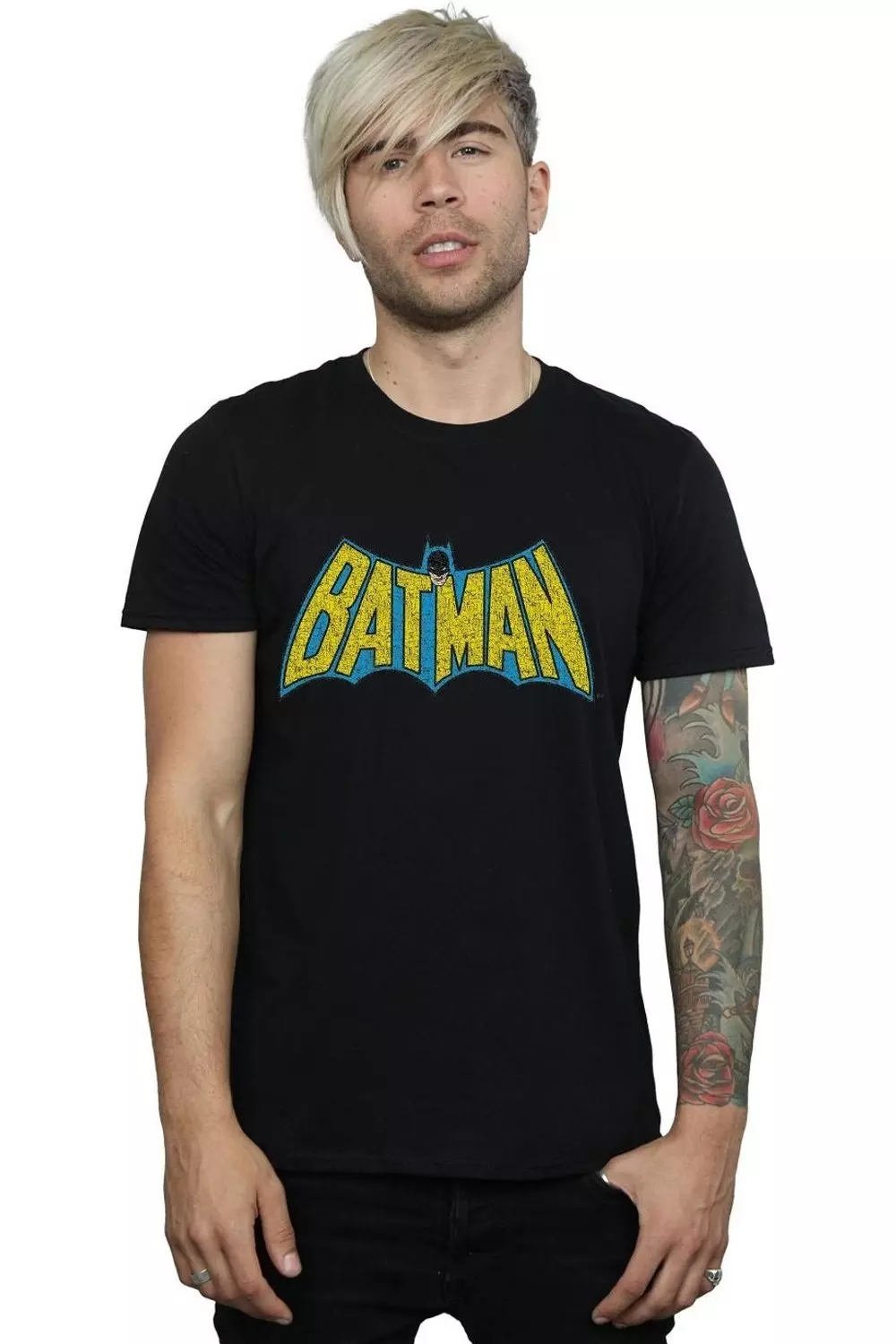 Black Batman Crackle Logo T-Shirt alternative image