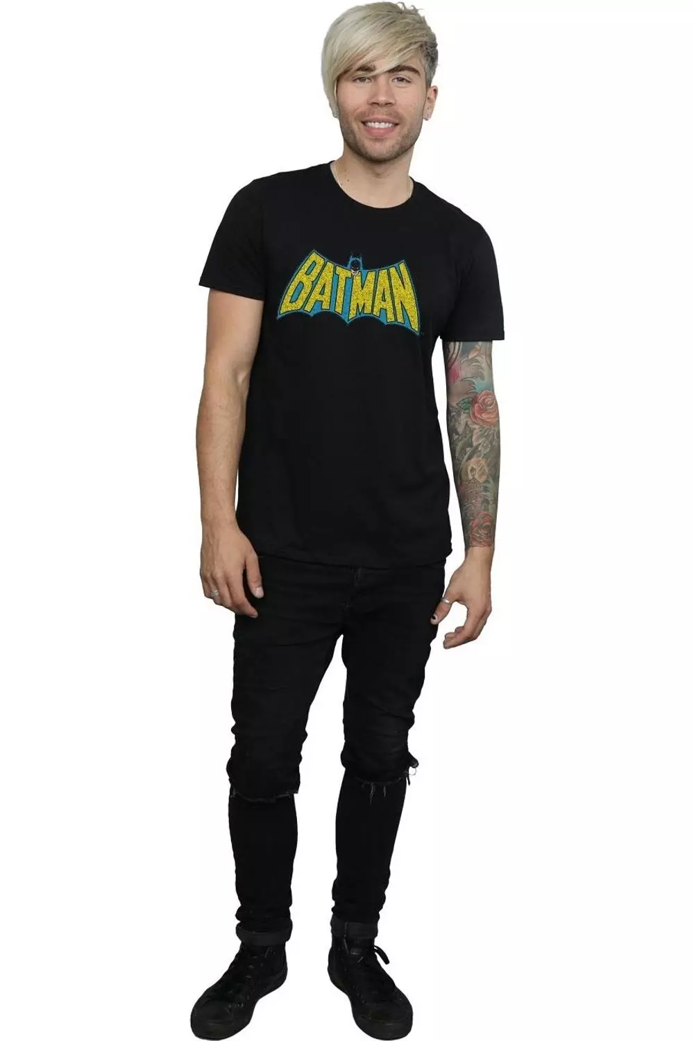 Black Batman Crackle Logo T-Shirt alternative image