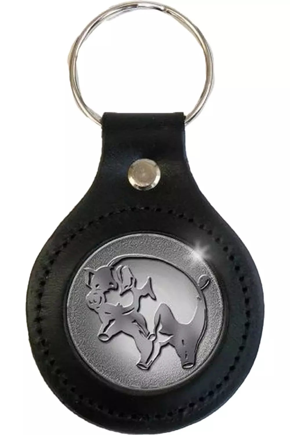 Black Pig Leather Keyring alternative image