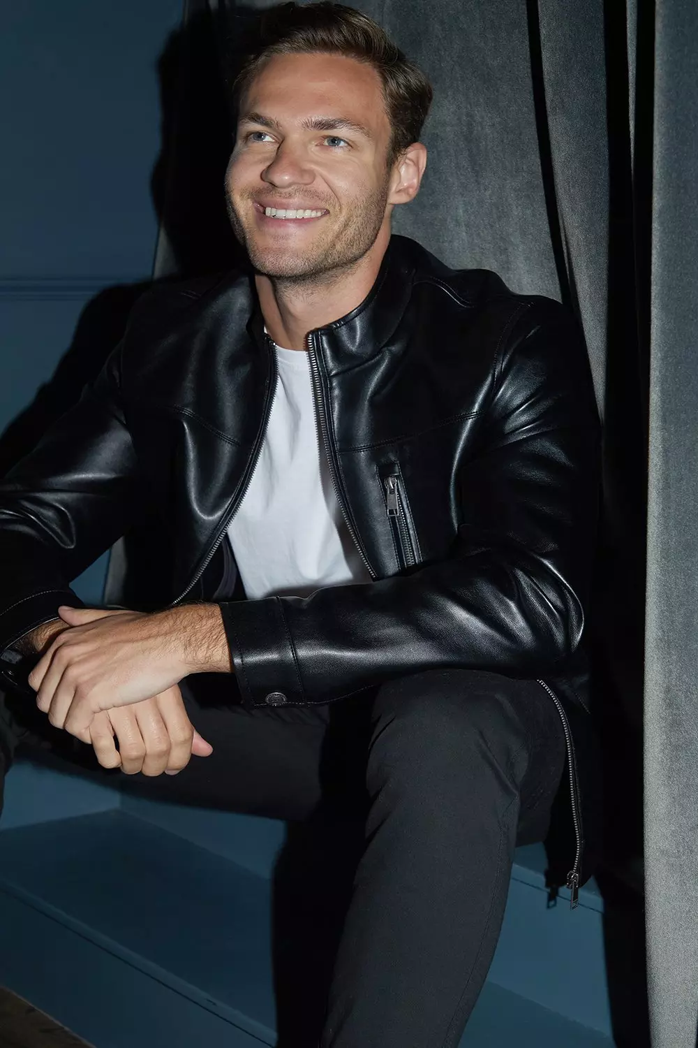 Black Faux Leather Biker Jacket alternative image