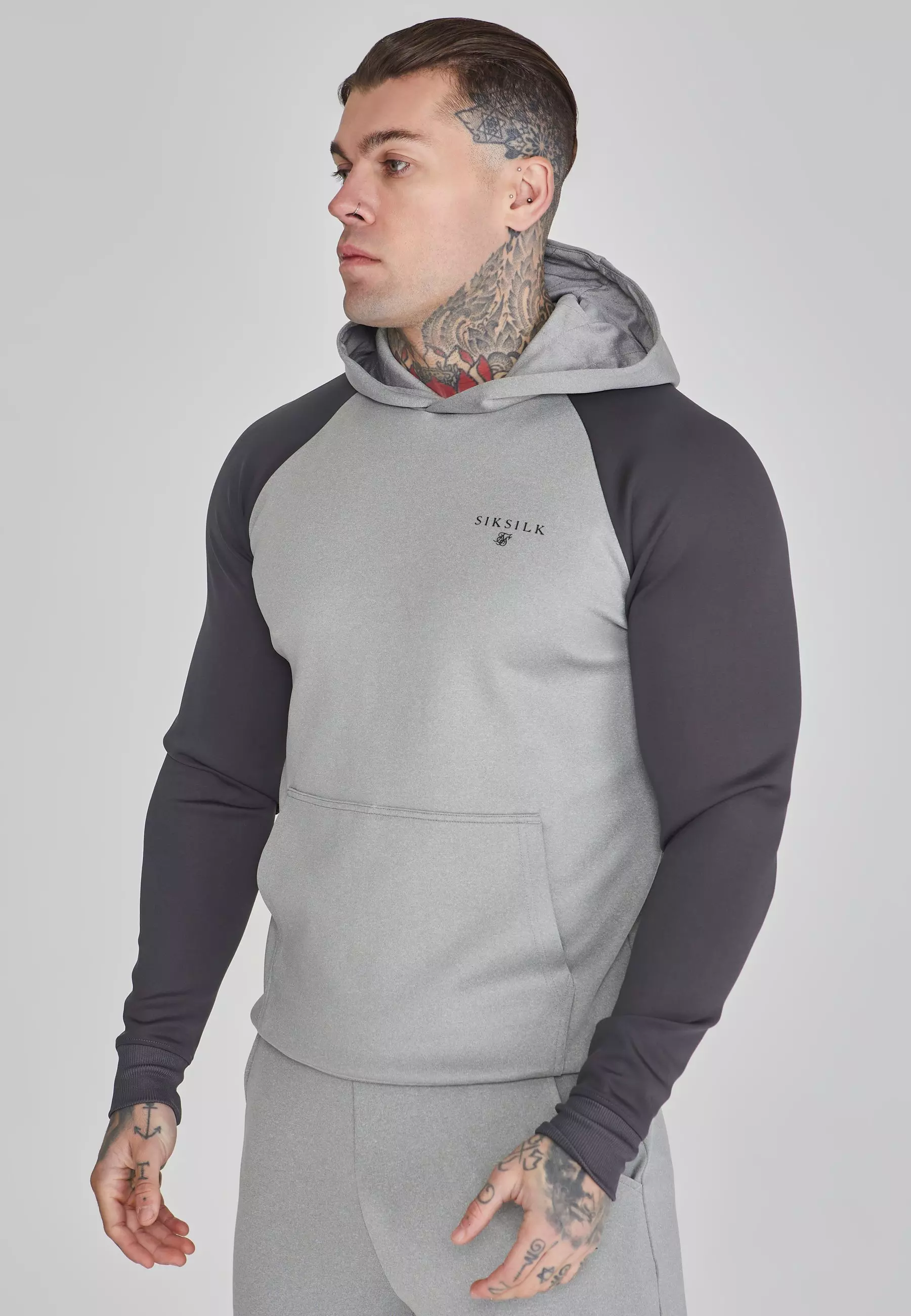 Grey Muscle Fit Hoodie alternative image