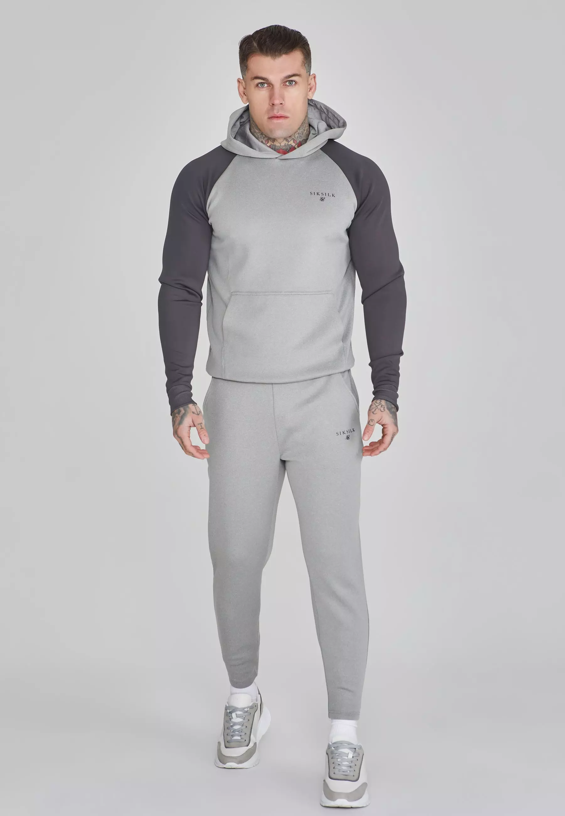Grey Muscle Fit Hoodie alternative image