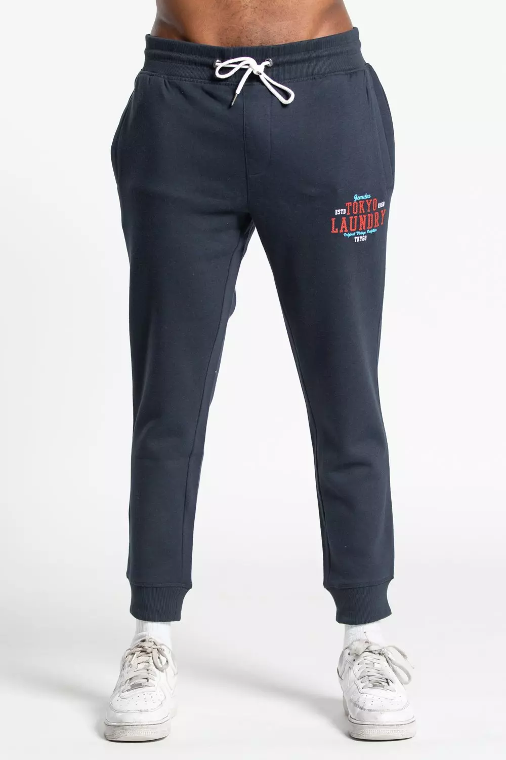 Dark navy Cotton Blend Joggers alternative image