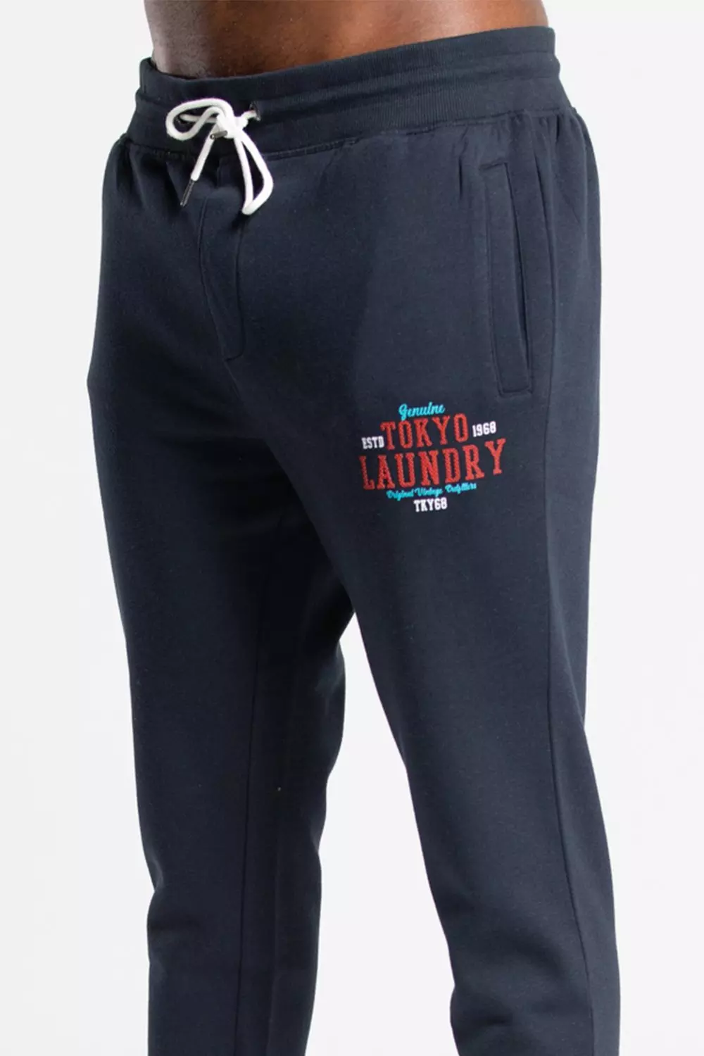 Dark navy Cotton Blend Joggers alternative image
