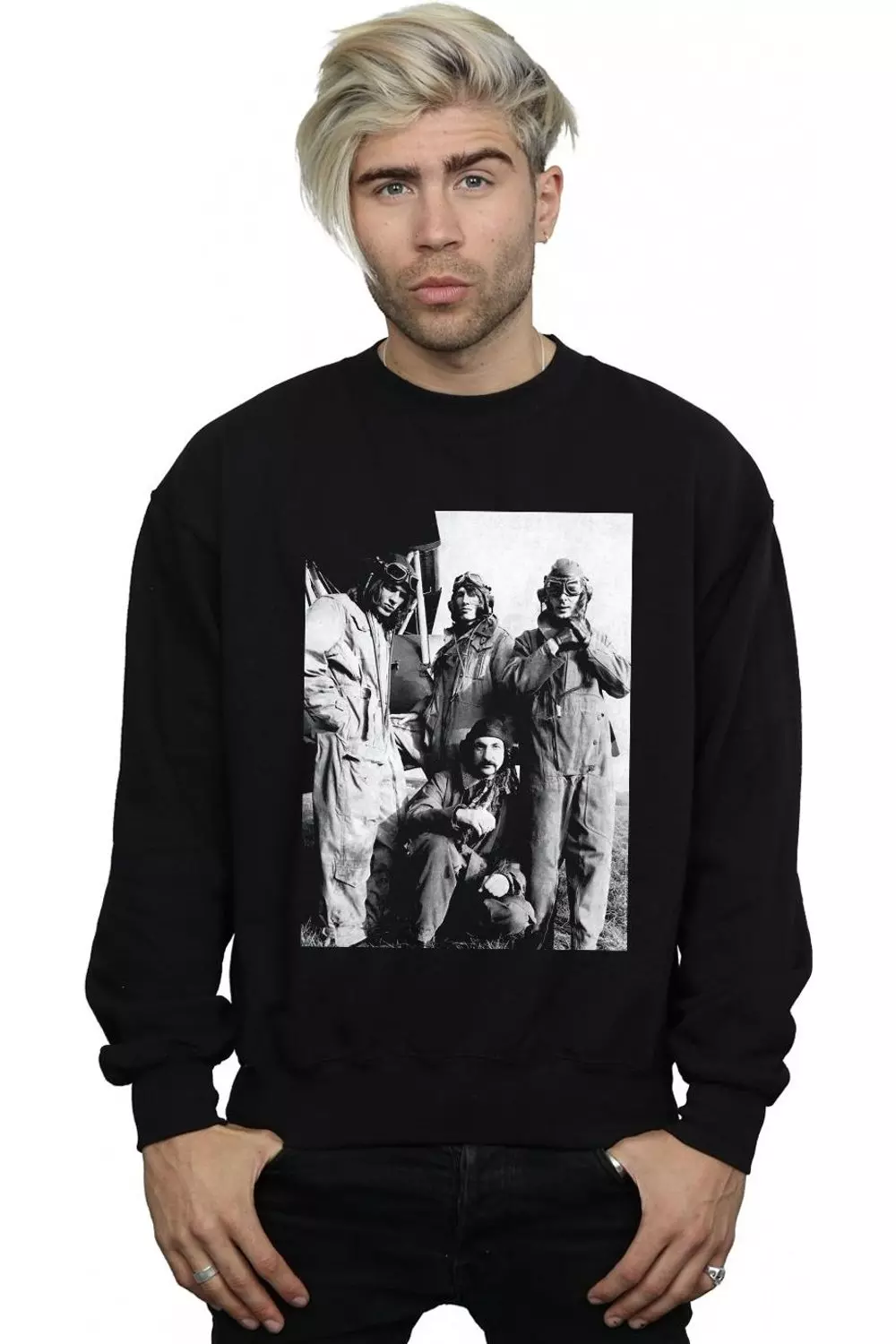 Black Airplane Photo Sweatshirt alternative image