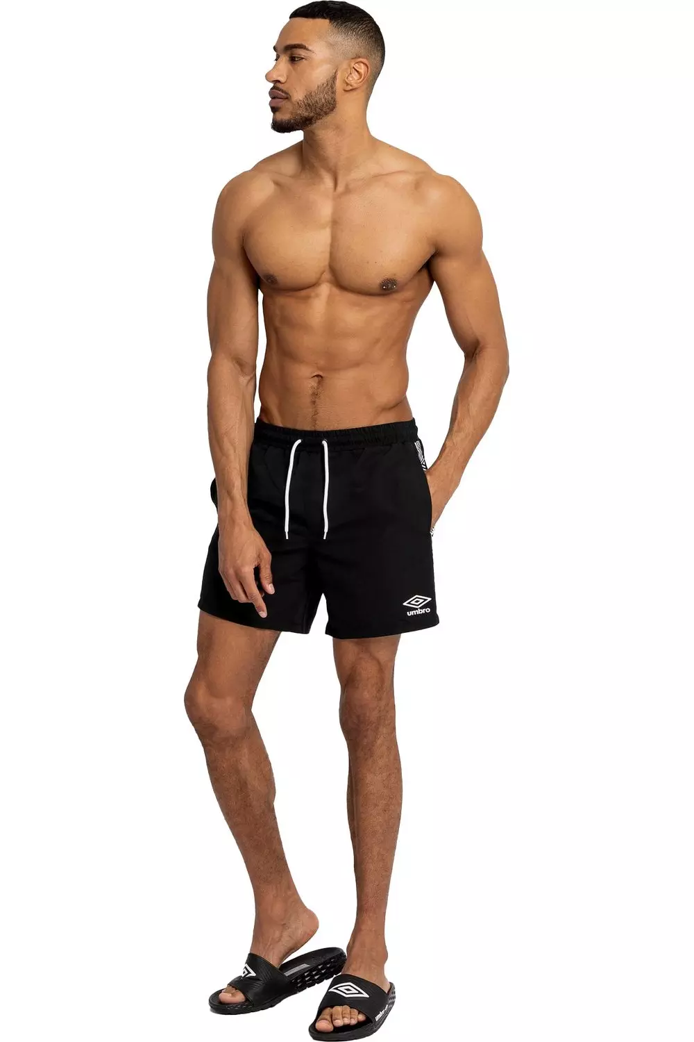 Black Taped Swim Shorts alternative image