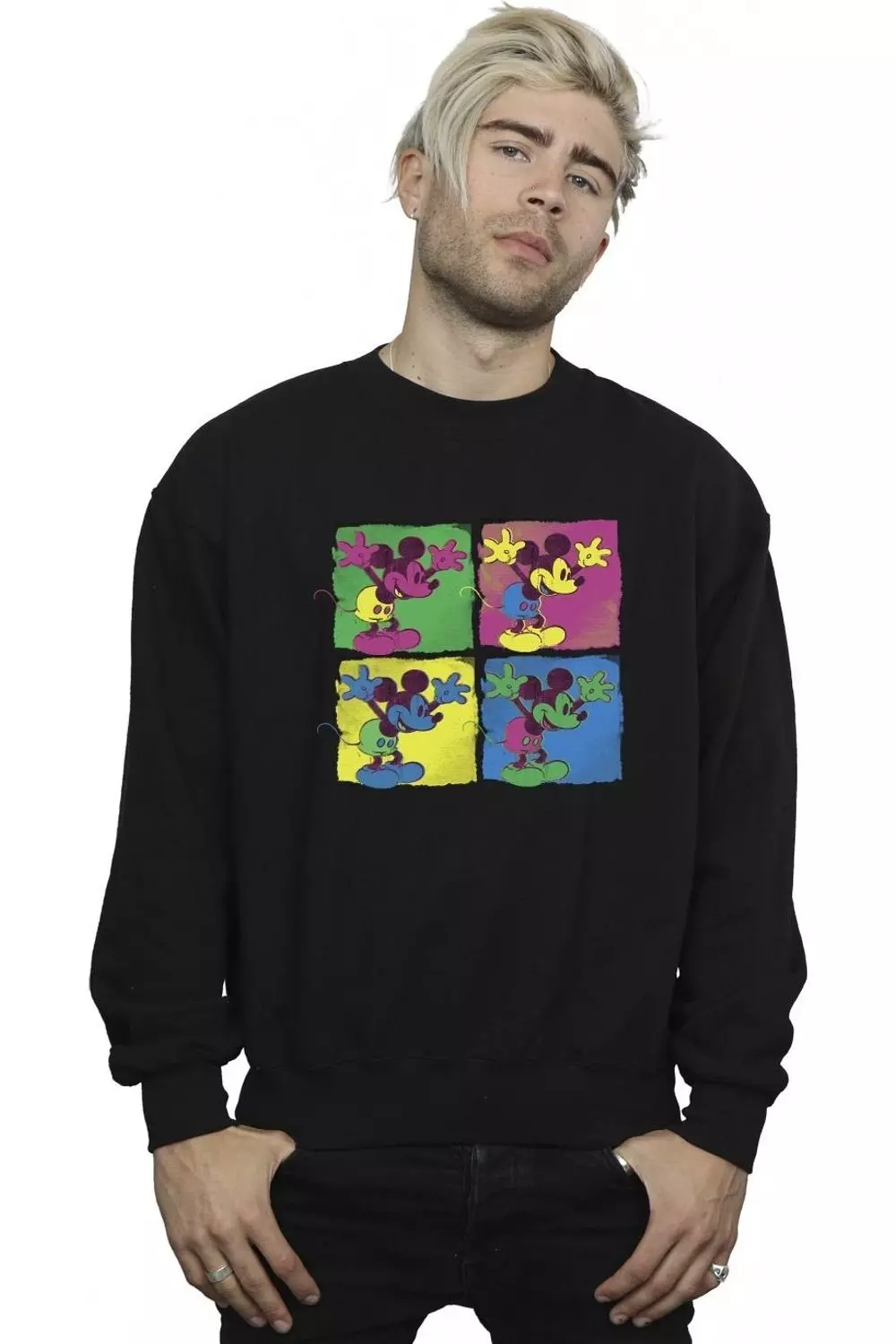 Black Mickey Mouse Pop Art Sweatshirt alternative image