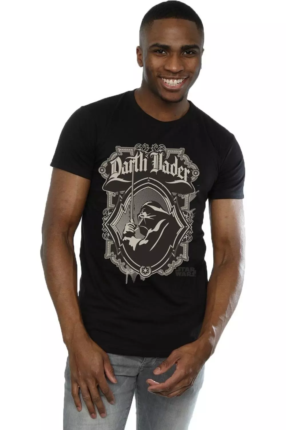 Black Retro Darth Vader T-Shirt alternative image