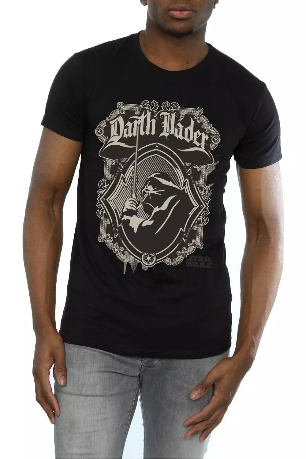 Black Retro Darth Vader T-Shirt alternative image
