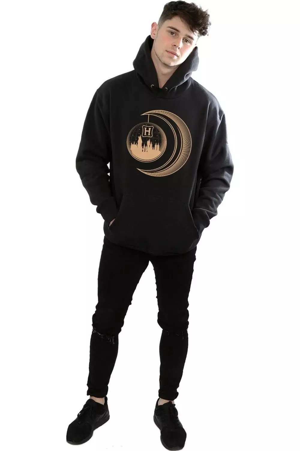 Black Hogwarts Moon Hoodie alternative image