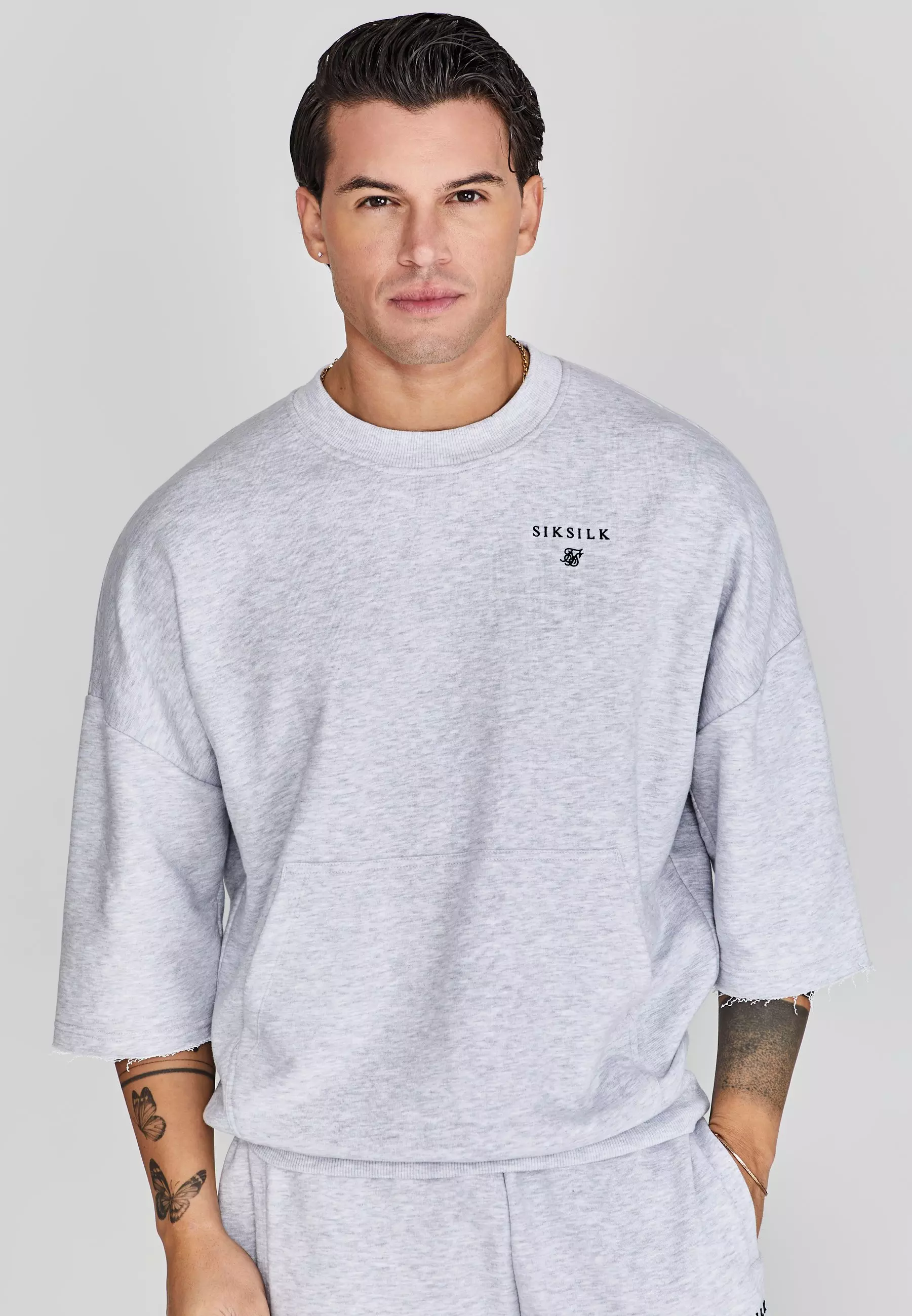 Grey Cut Off Sweater alternative image