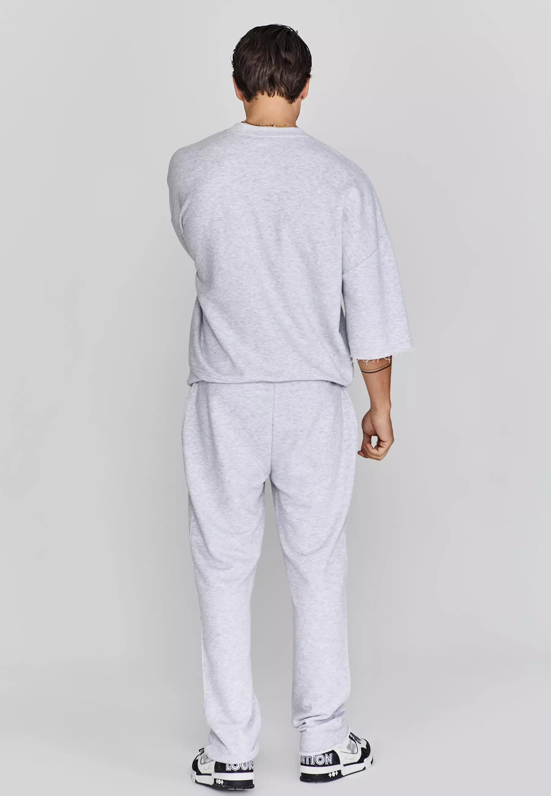 Grey Cut Off Sweater alternative image