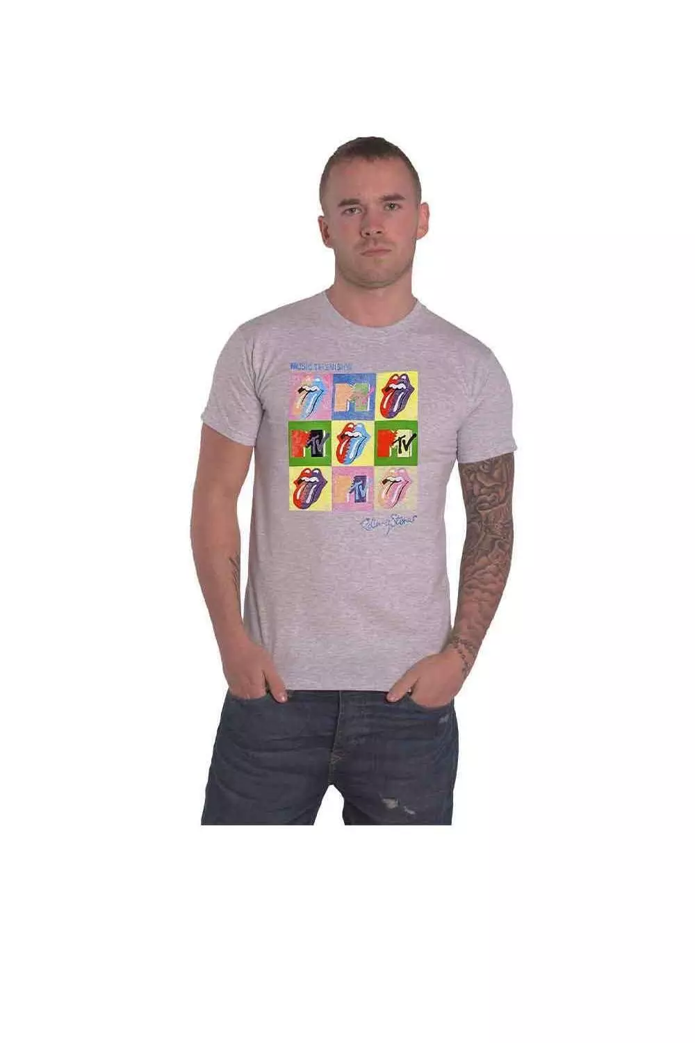 Grey MTV Warhol Squares T Shirt alternative image