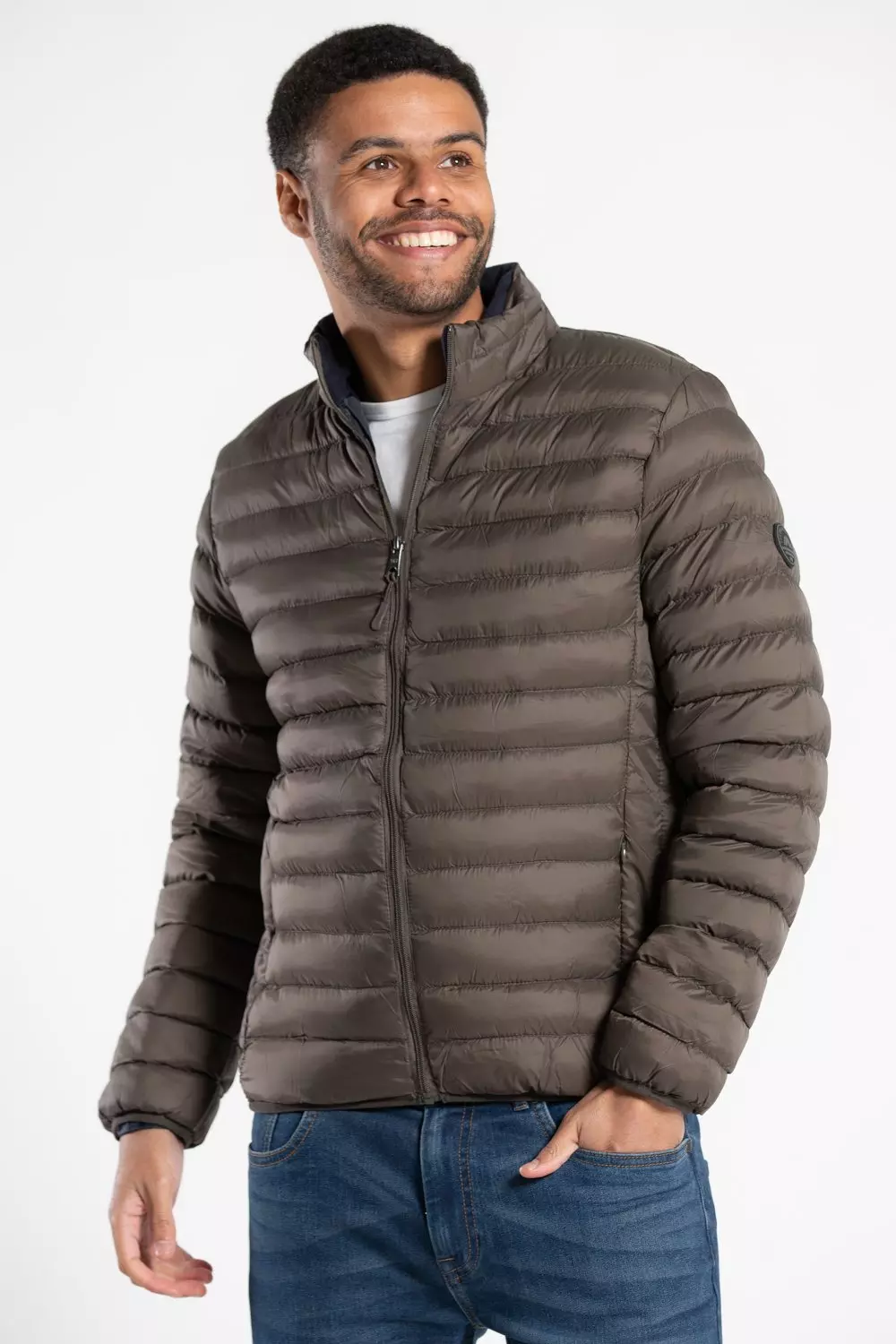 Khaki Fleece Lined Padded Jacket alternative image