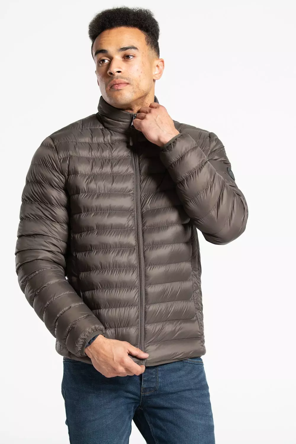 Khaki Fleece Lined Padded Jacket alternative image