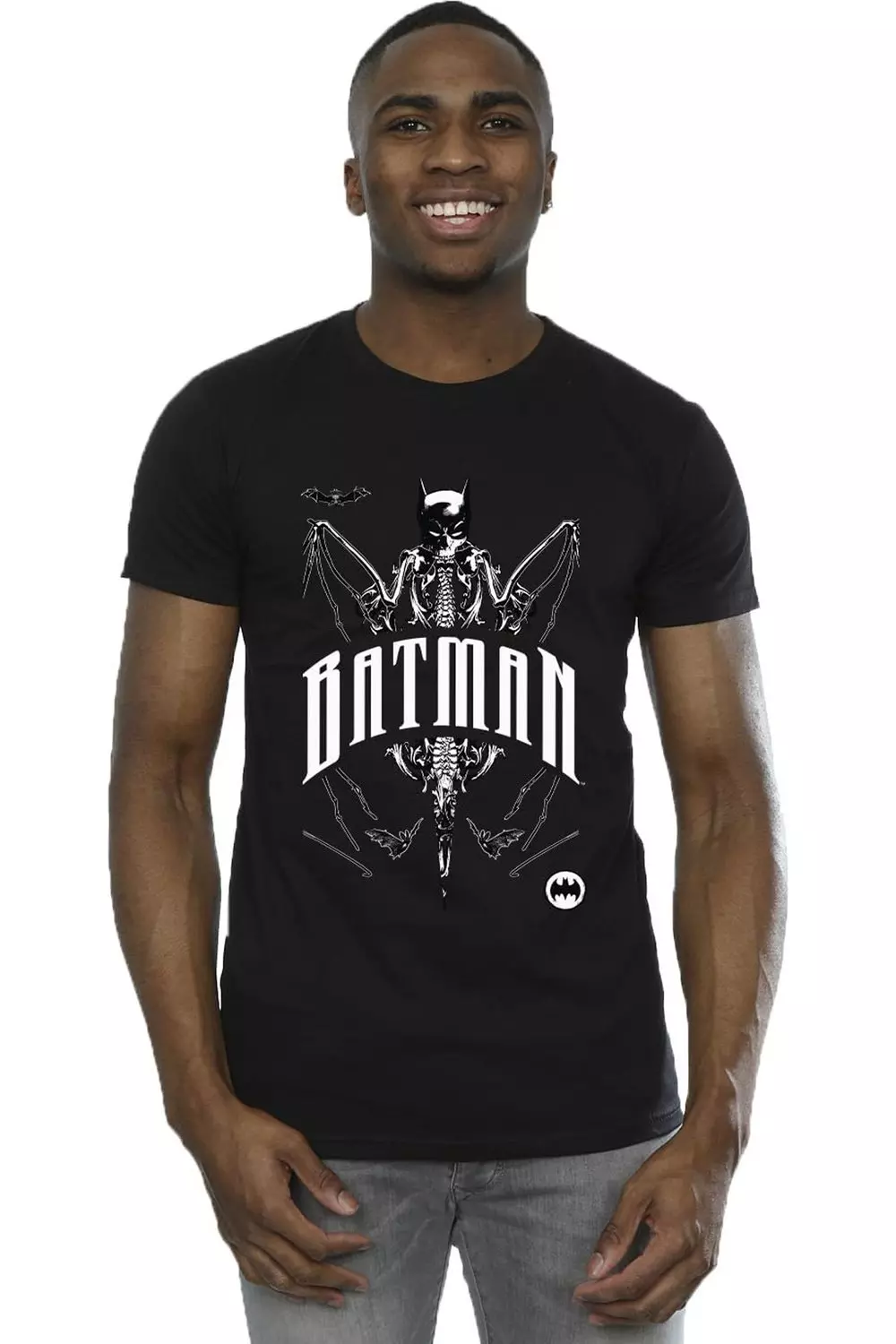 Black Bat Skeleton Cotton T-Shirt alternative image