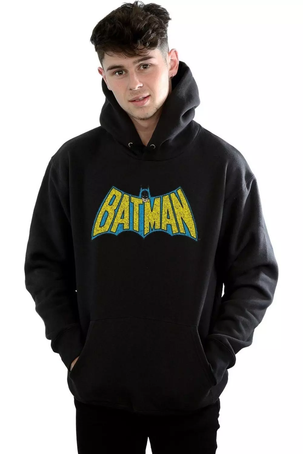 Black Batman Crackle Logo Hoodie alternative image