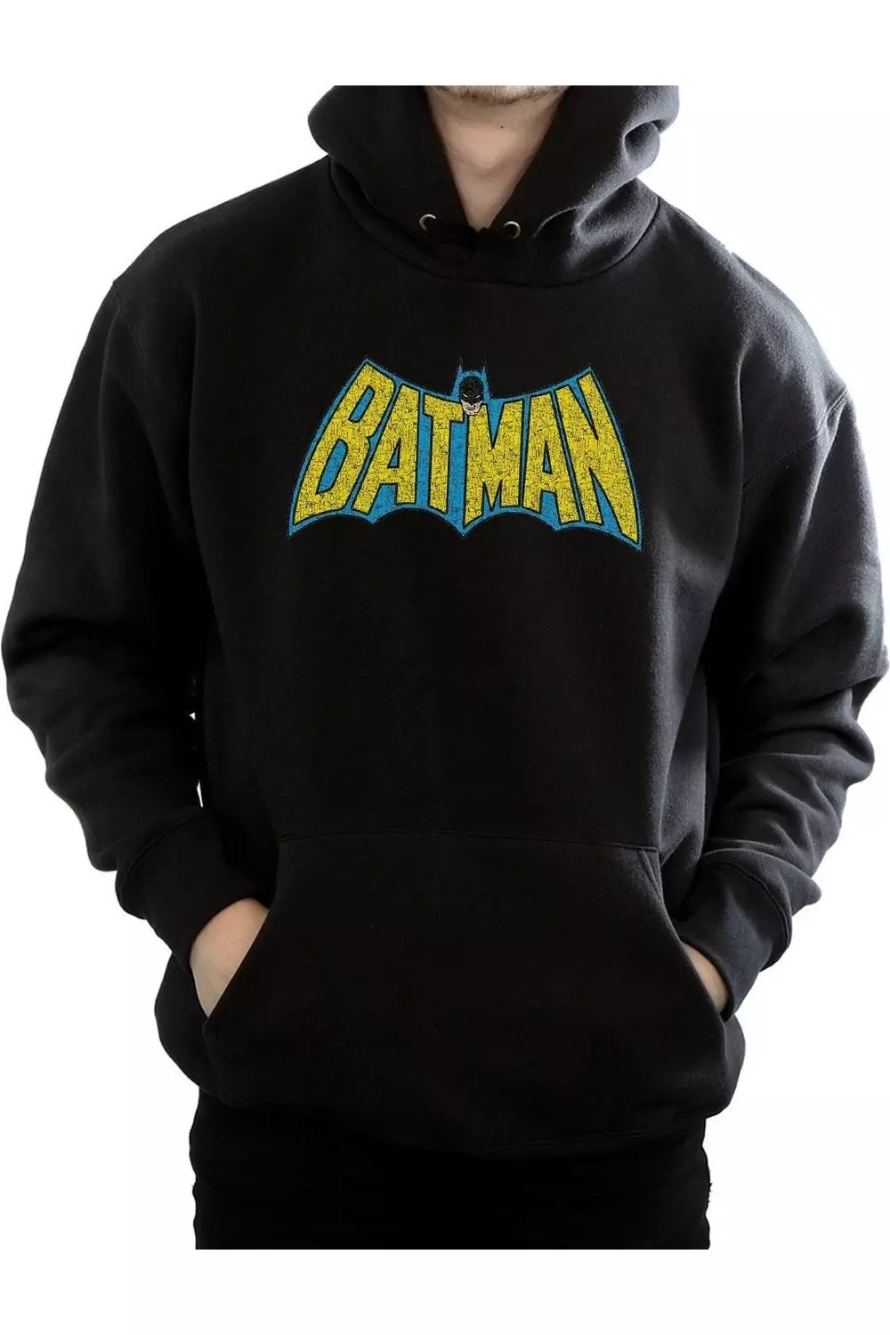 Black Batman Crackle Logo Hoodie alternative image