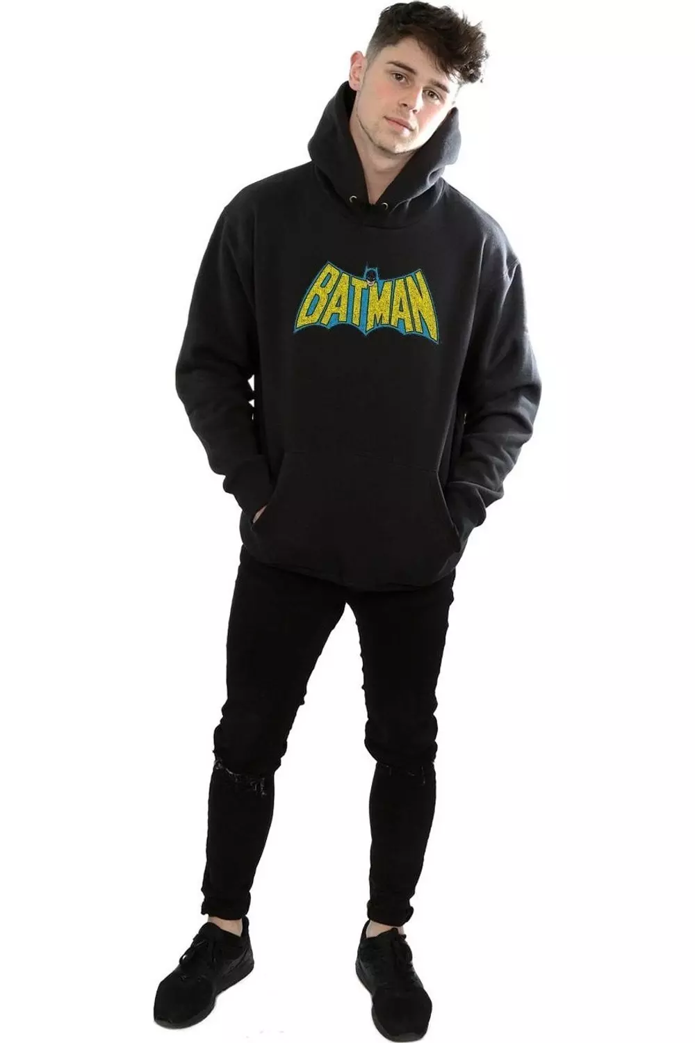 Black Batman Crackle Logo Hoodie alternative image