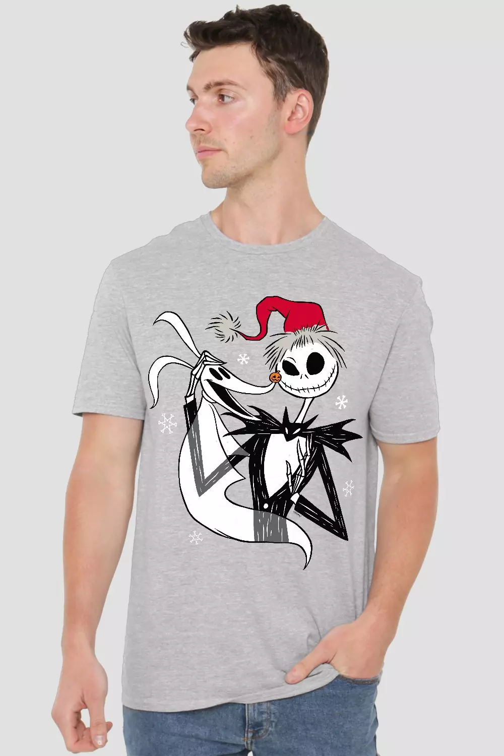 Grey Jack Skellington Xmas T-Shirt alternative image