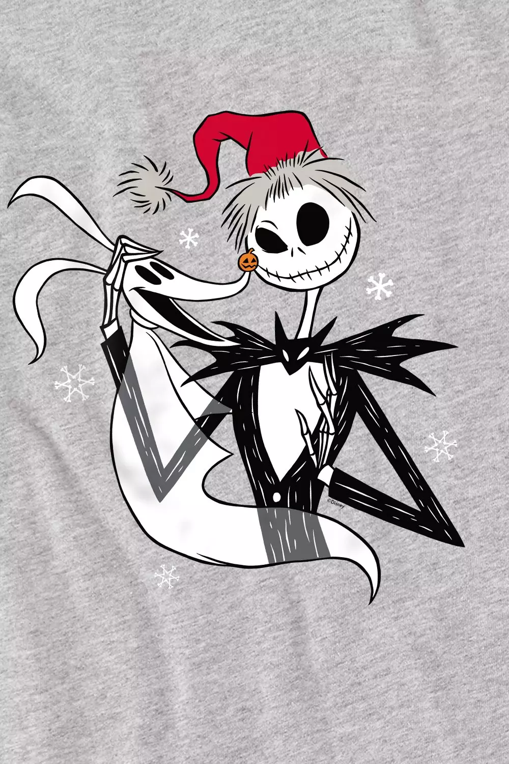 Grey Jack Skellington Xmas T-Shirt alternative image