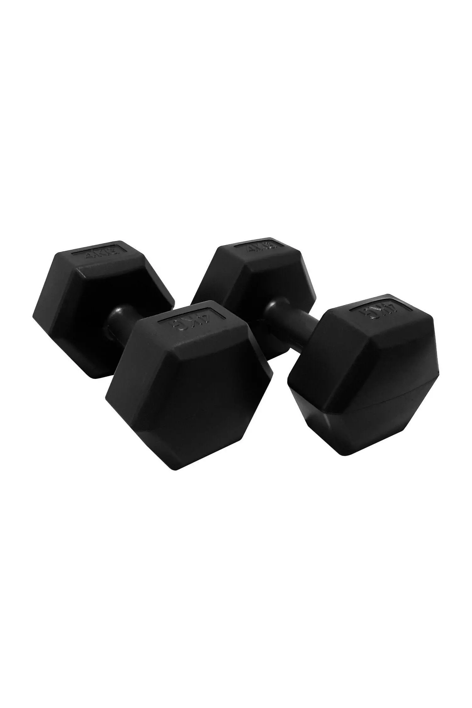 Black 2 x 4kg Hex Dumbbells alternative image