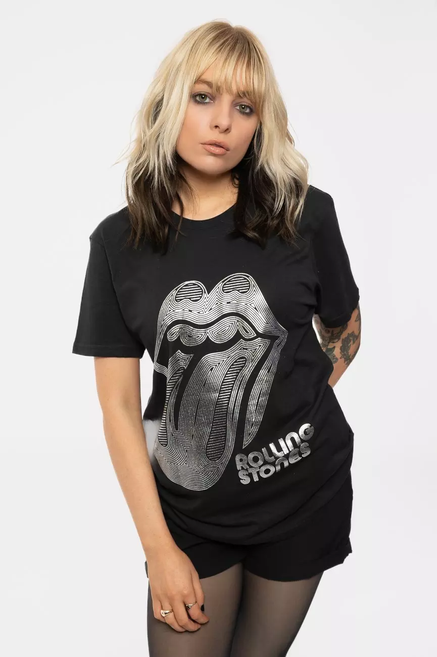 Black Holographic Tongue T Shirt alternative image