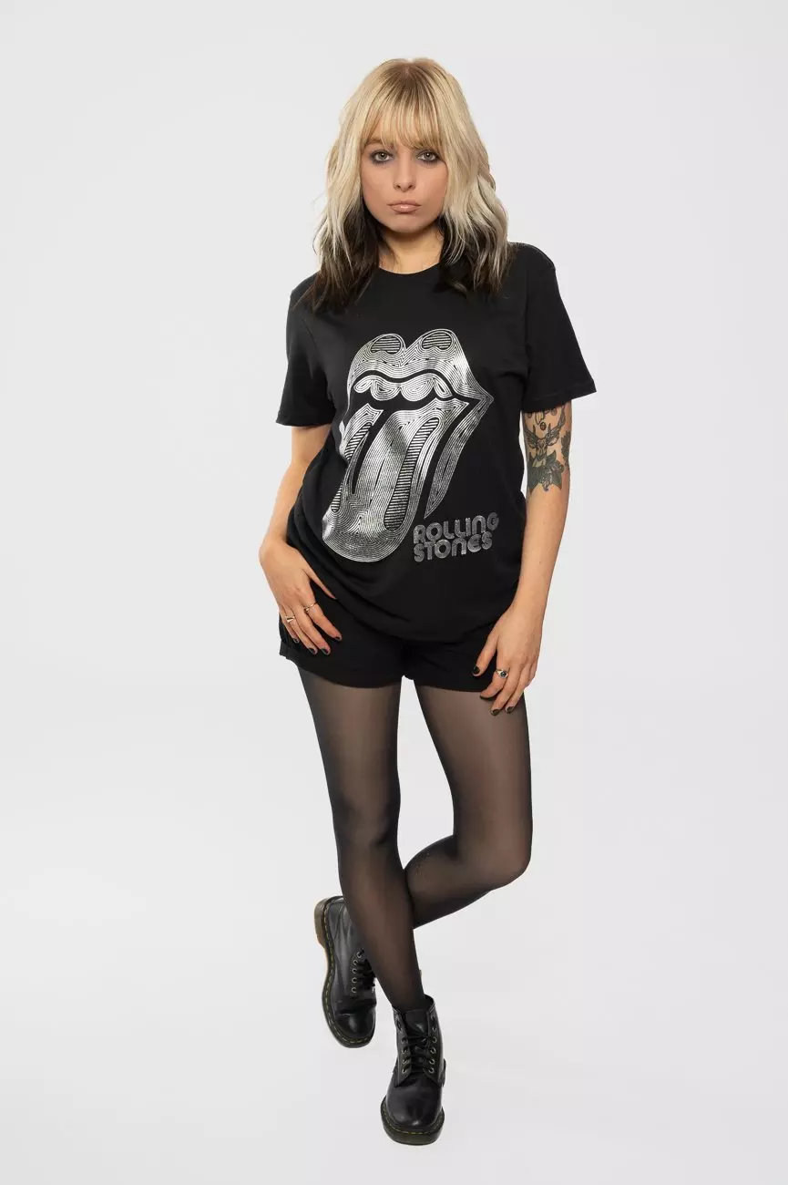 Black Holographic Tongue T Shirt alternative image