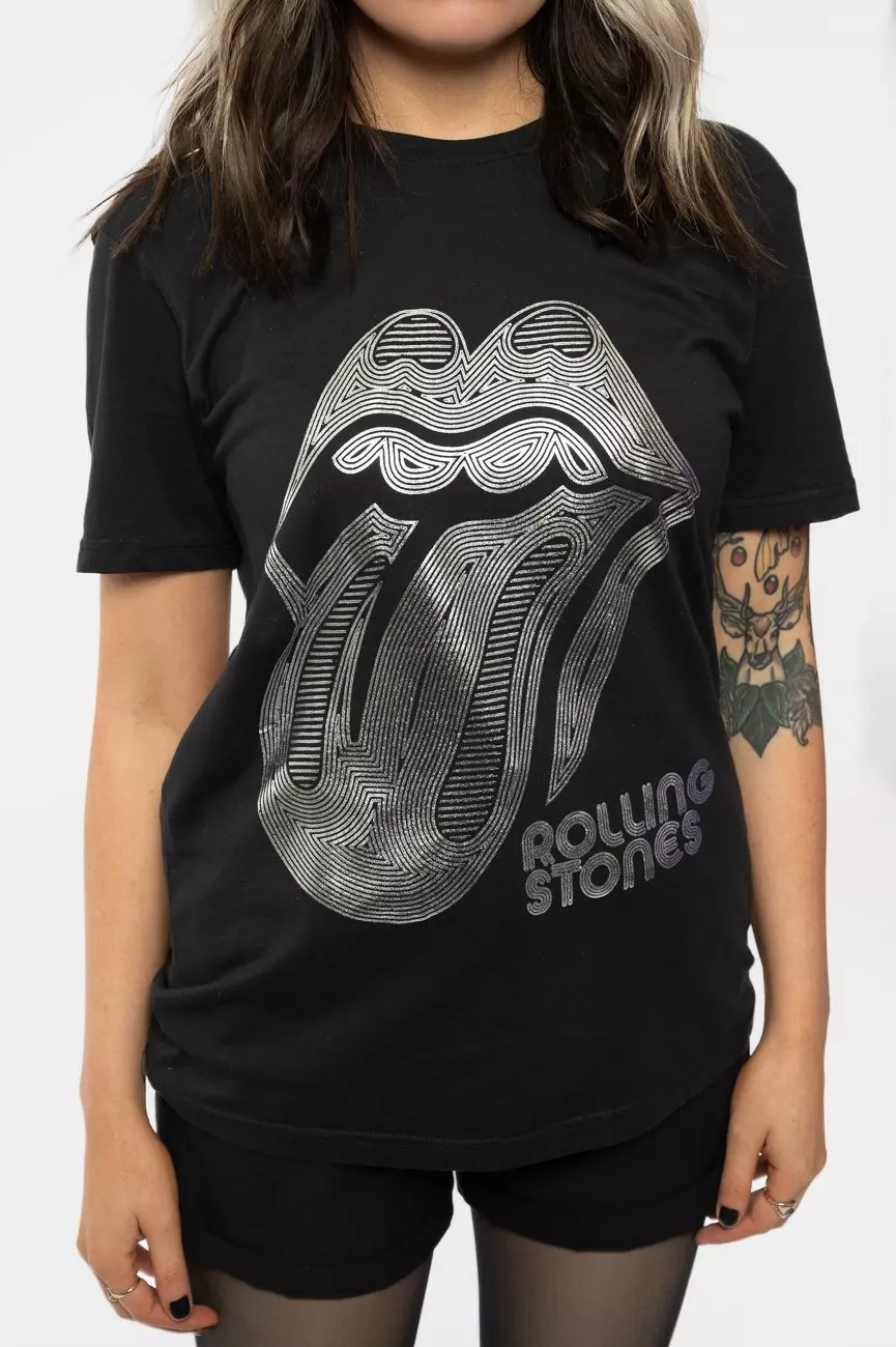 Black Holographic Tongue T Shirt alternative image