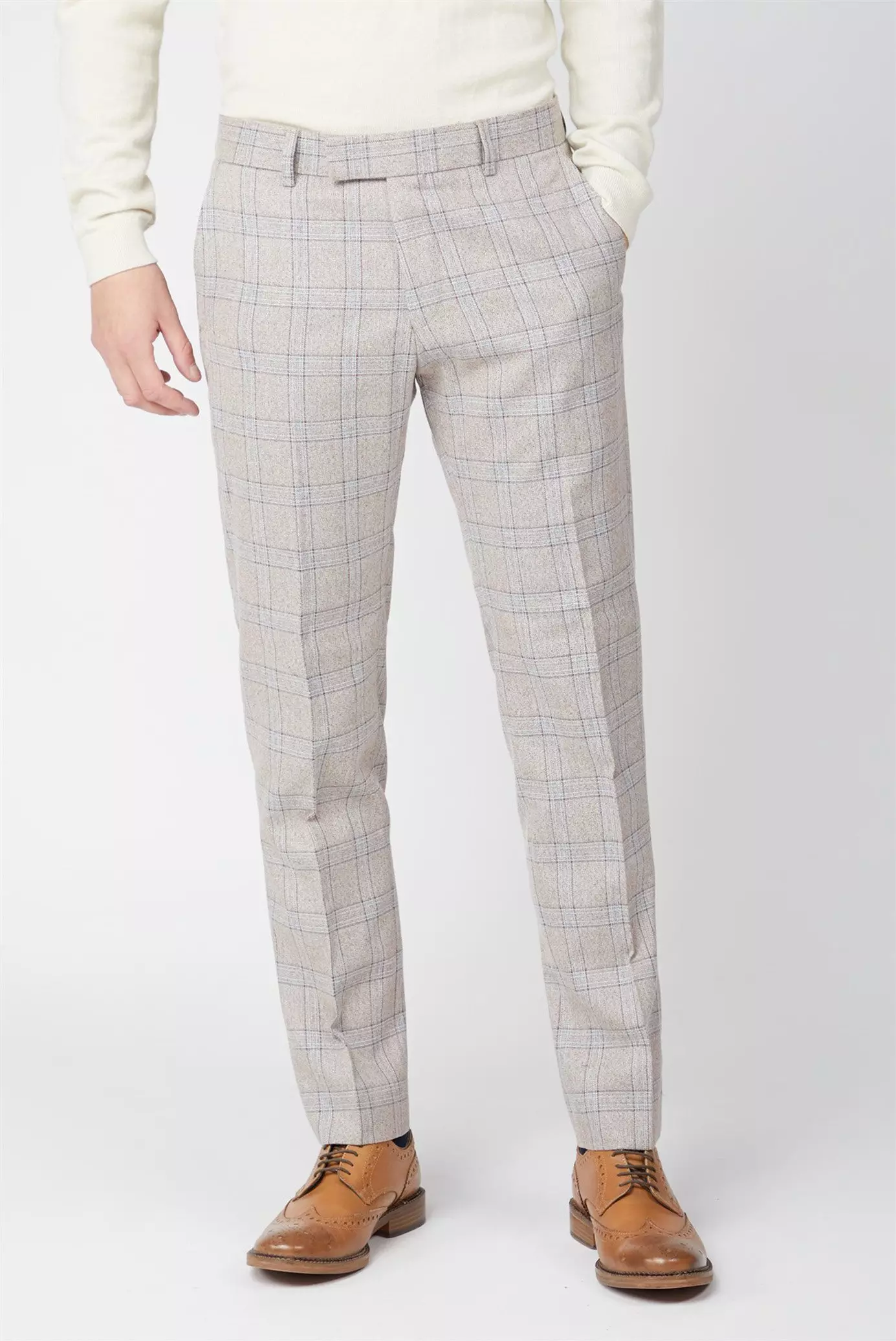 Cream Tweed Overcheck Trouser alternative image