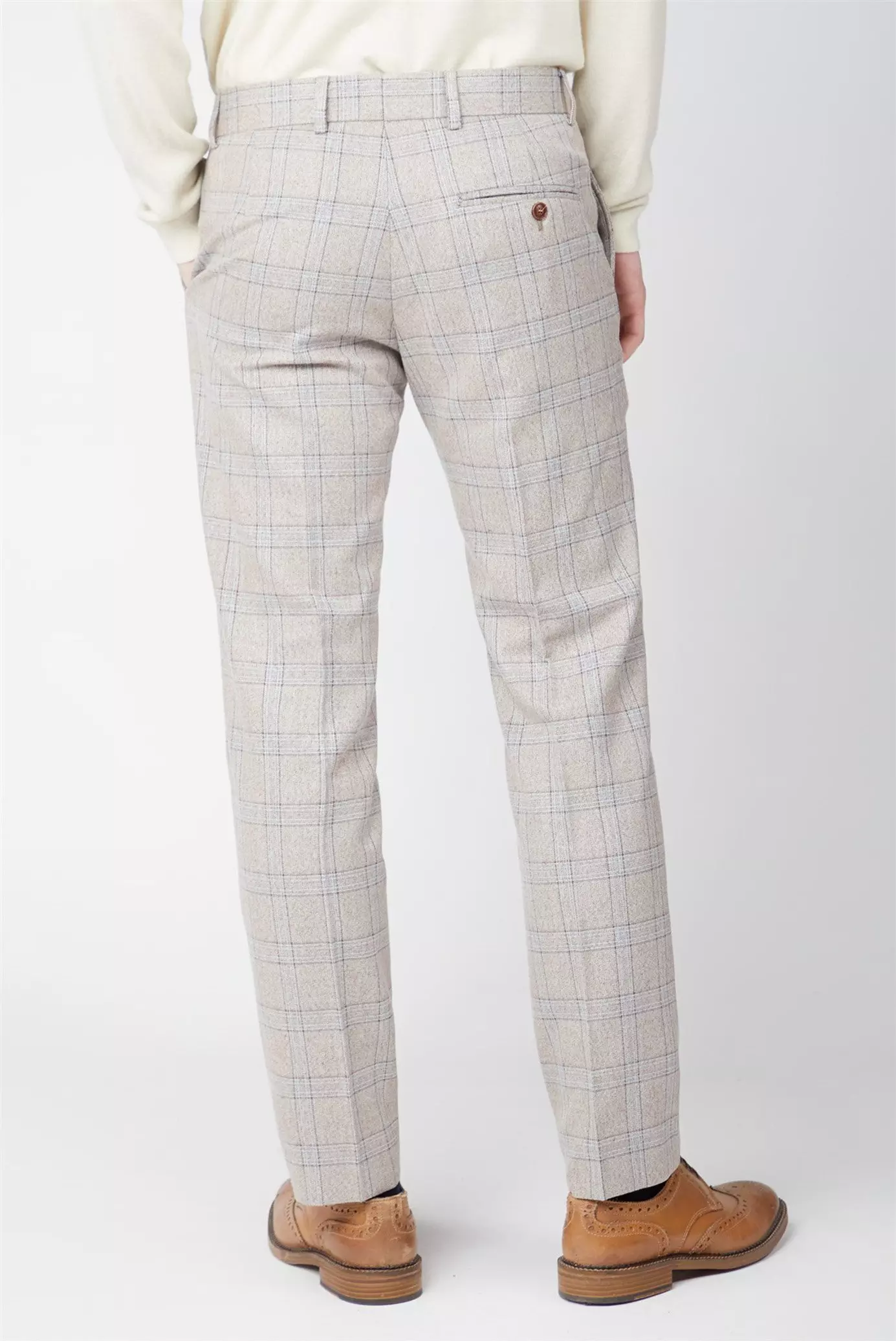 Cream Tweed Overcheck Trouser alternative image