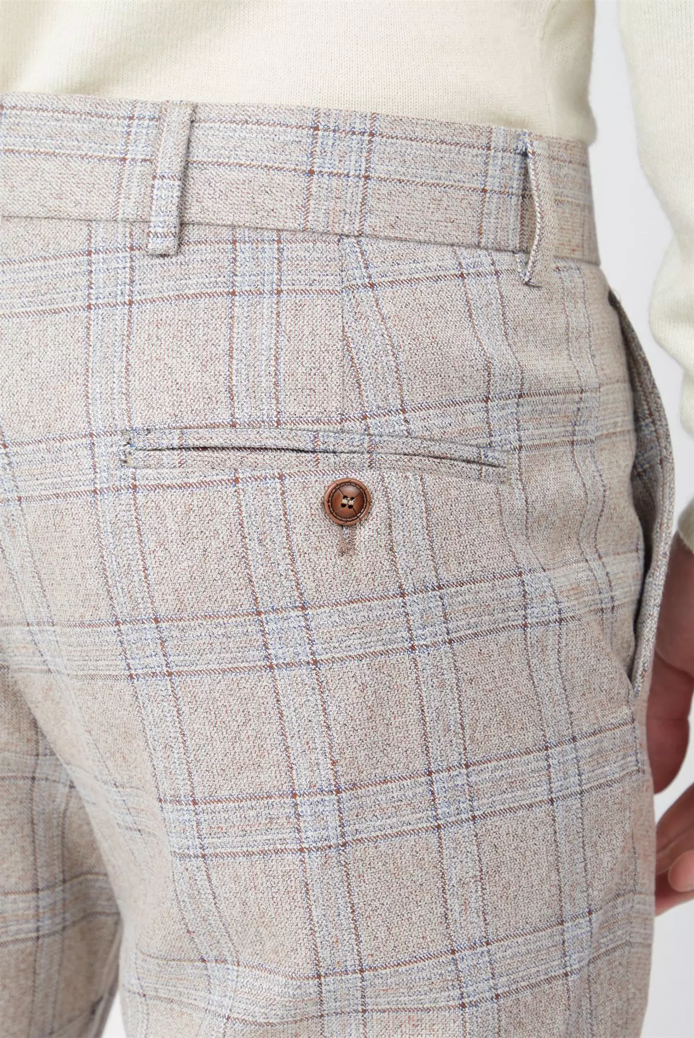 Cream Tweed Overcheck Trouser alternative image