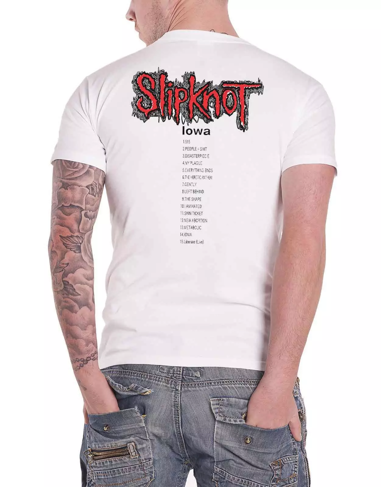 White Iowa Track List T Shirt alternative image