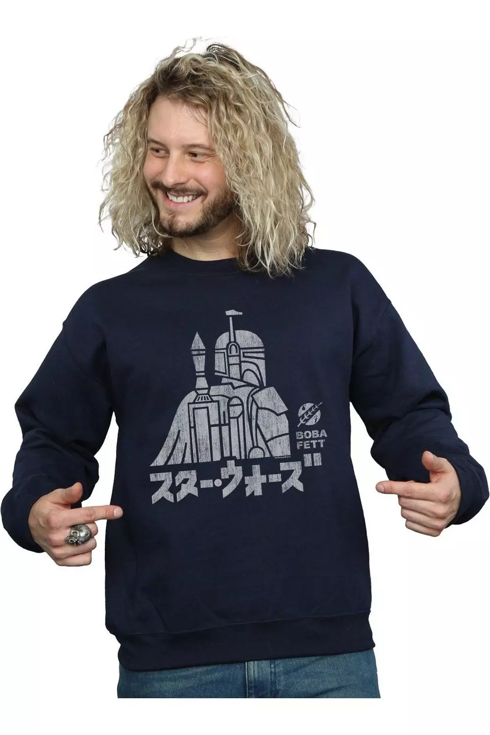 Navy Kanji Boba Fett Sweatshirt alternative image