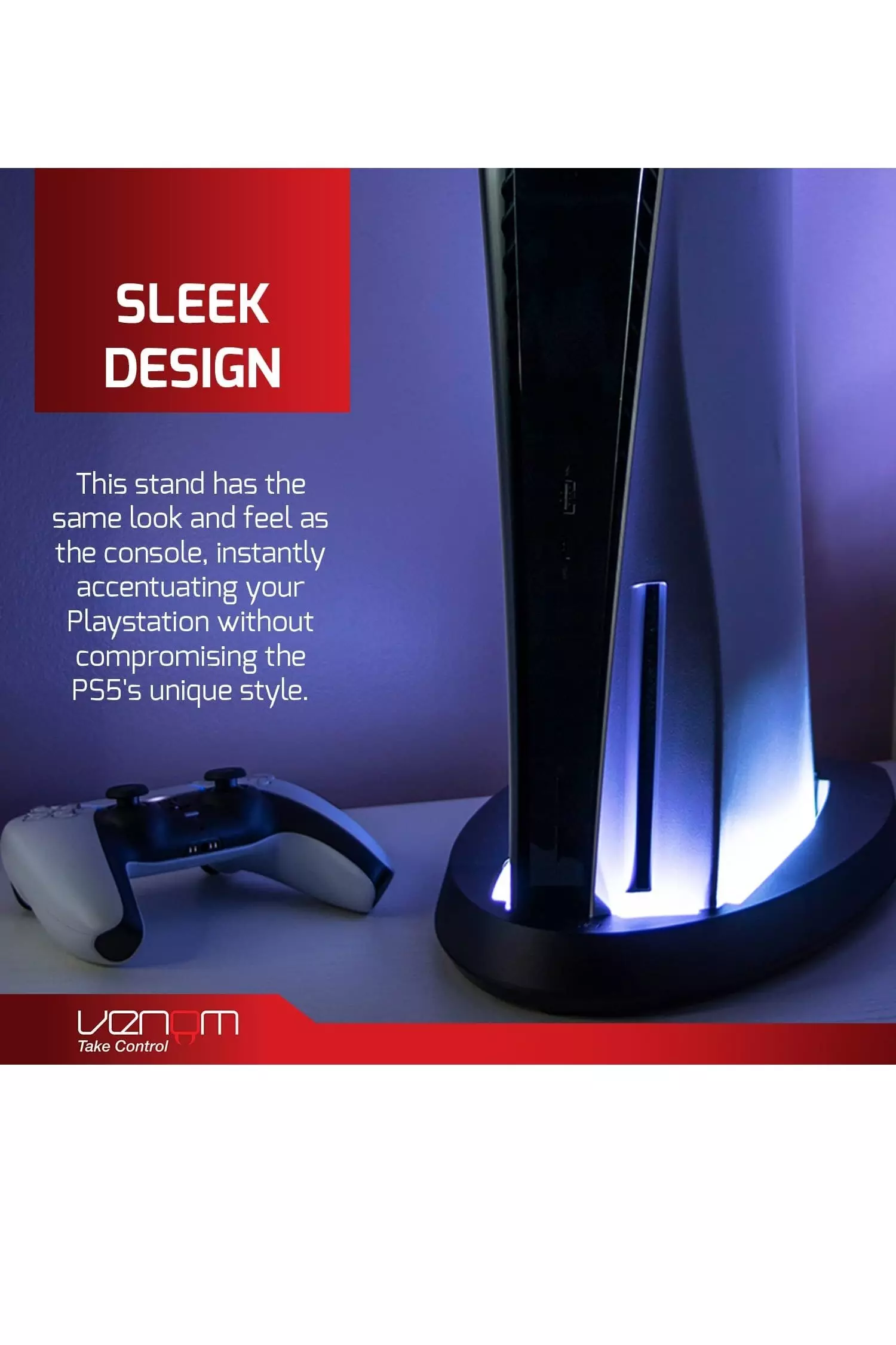 Black PS5 LED Console Stand alternative image
