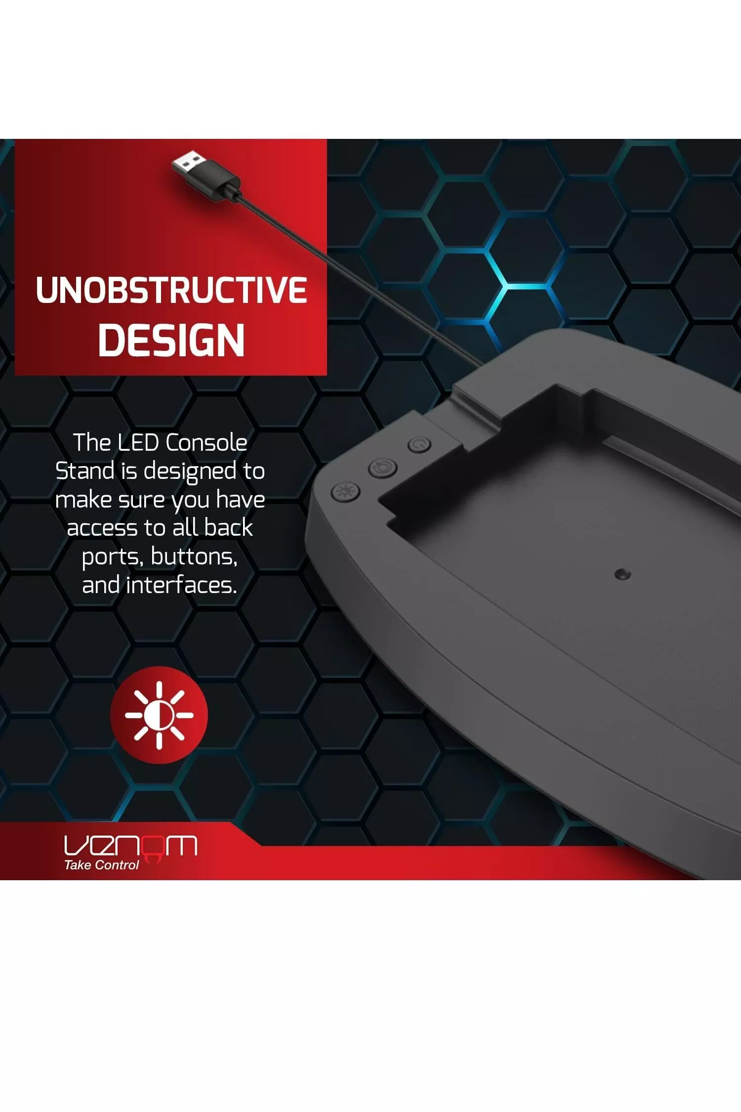 Black PS5 LED Console Stand alternative image