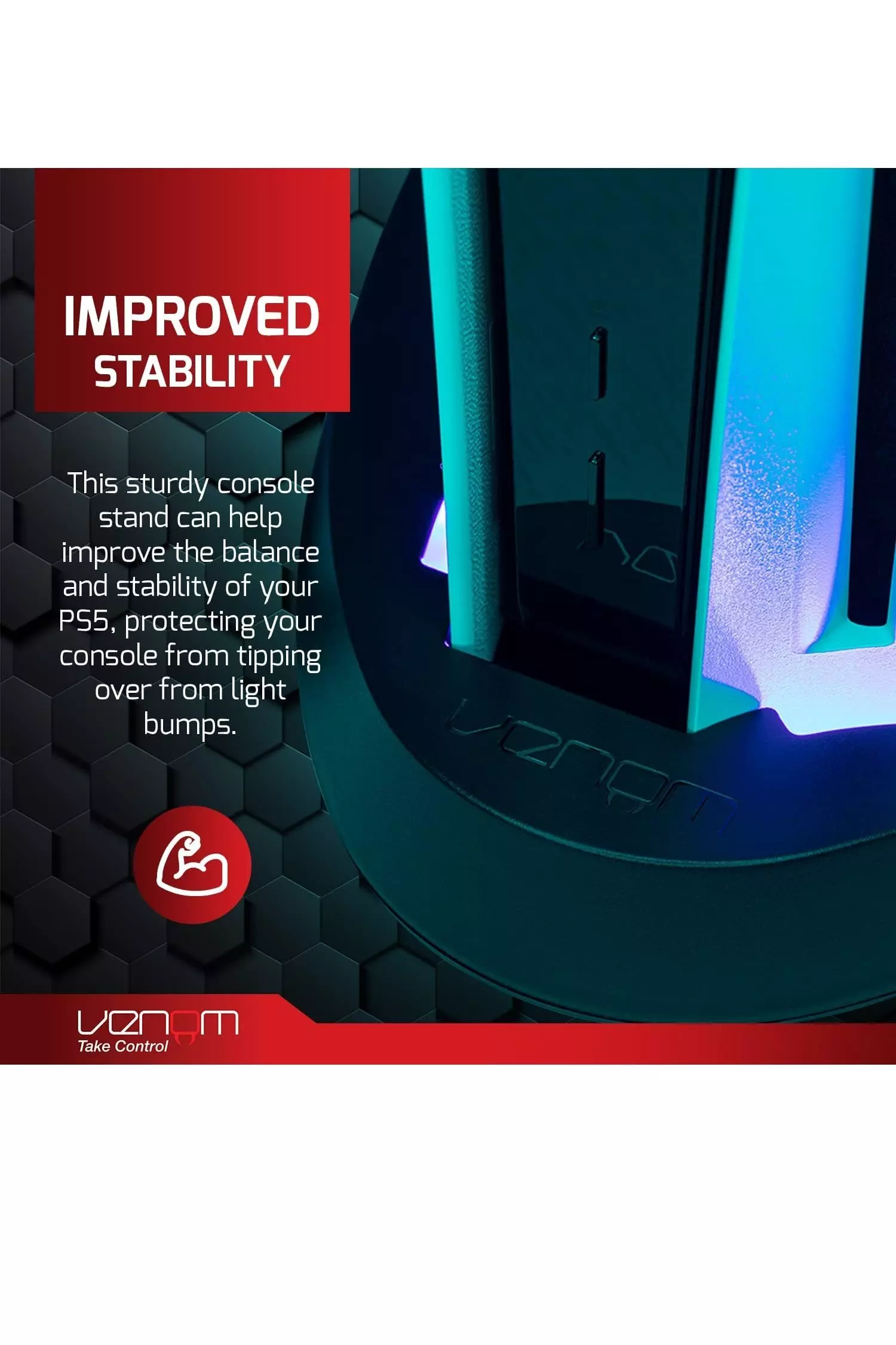 Black PS5 LED Console Stand alternative image