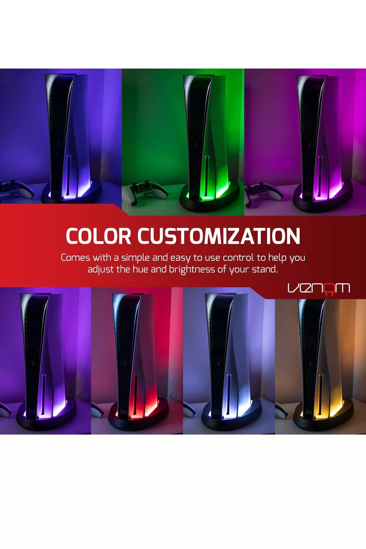 Black PS5 LED Console Stand alternative image