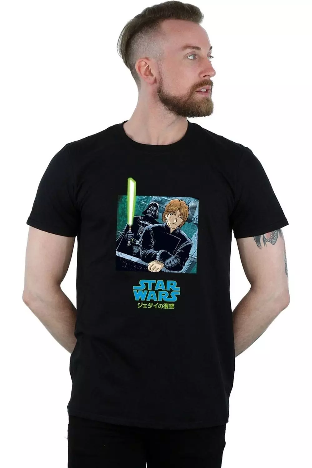 Black Vader And Luke Anime T-Shirt alternative image