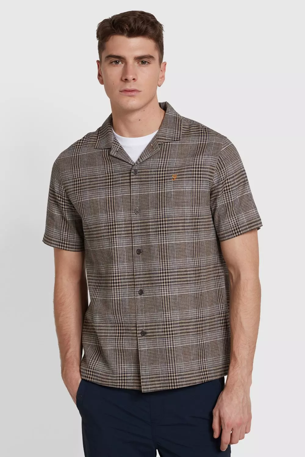 Yute Short Sleeve Check Shirt Khaki alternative image
