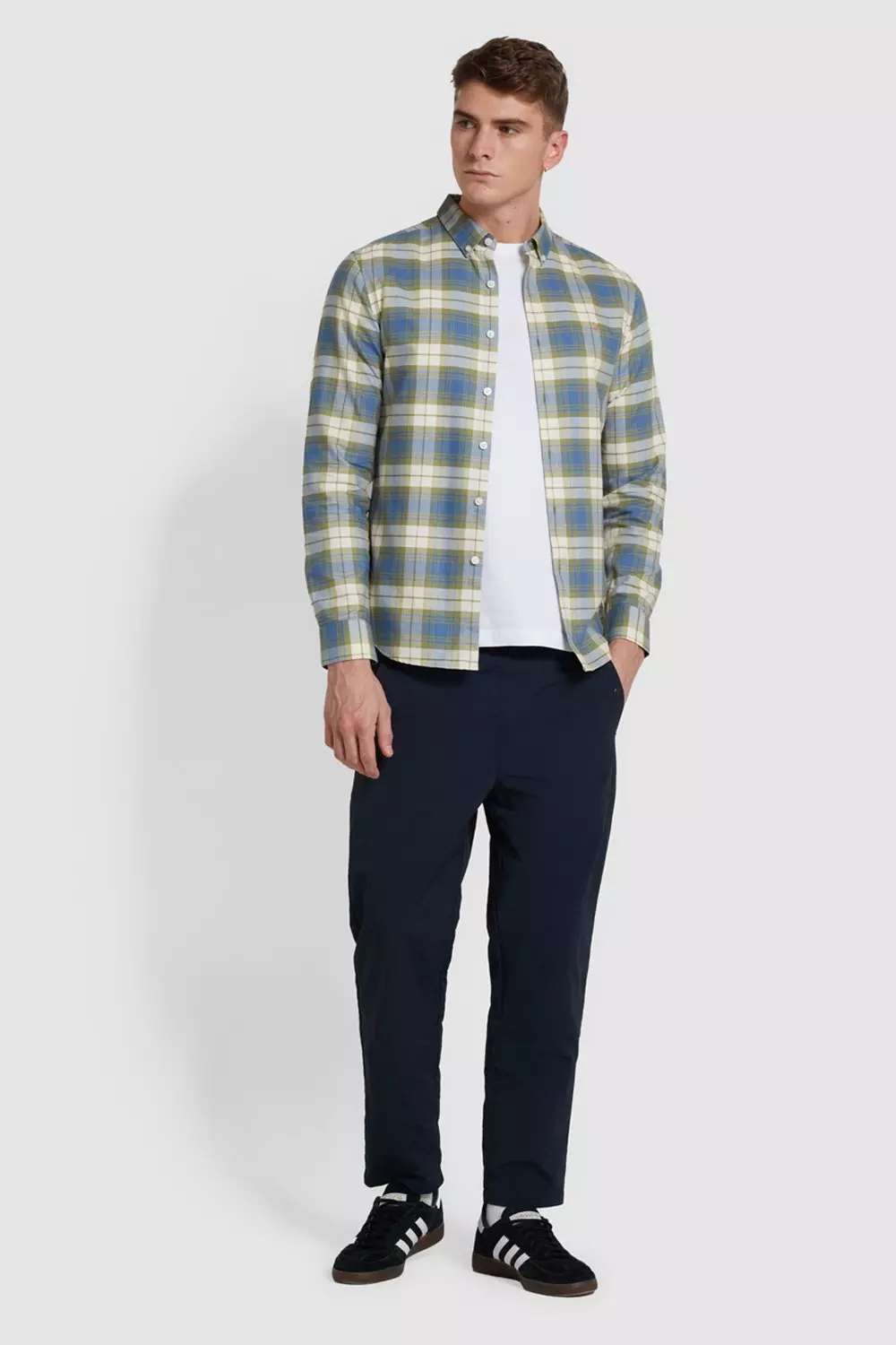 Brewer Check Long Sleeve Shirt Blue alternative image